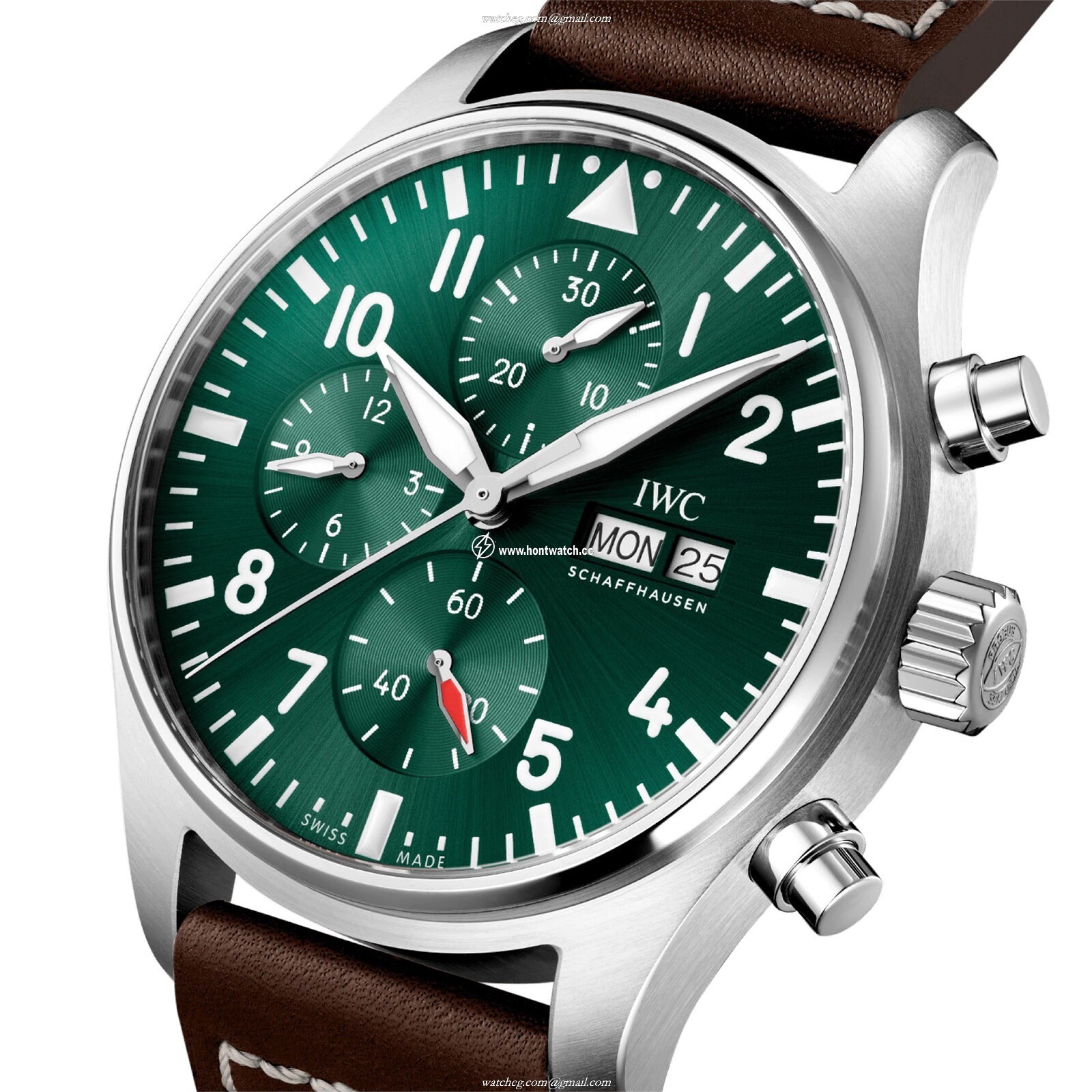 IWC Pilot IW378005 Automatic Green Dial - 43mm Stainless Steel Watch - Image 2