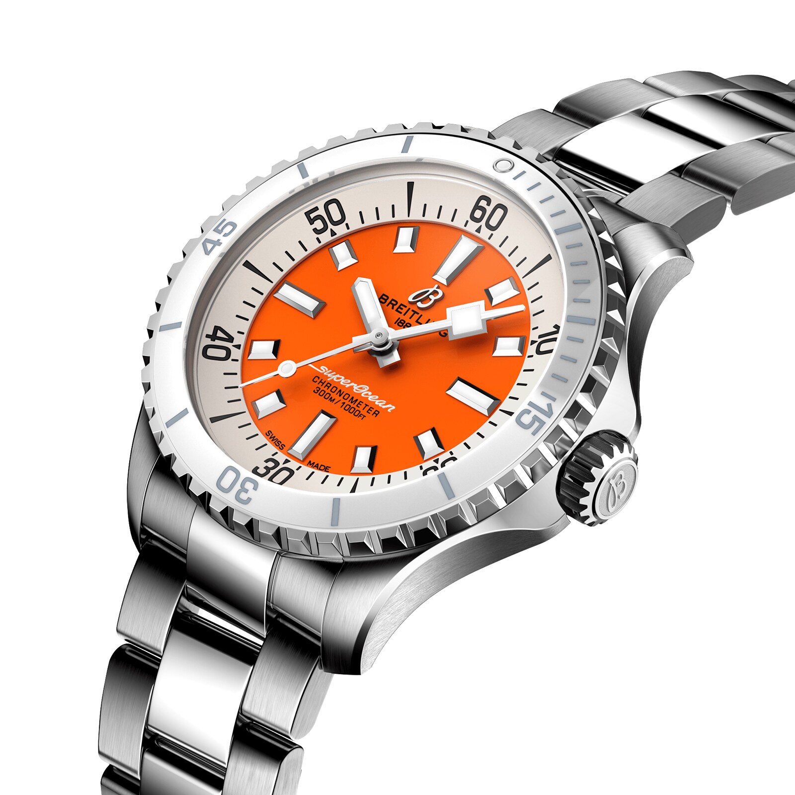 Breitling Superocean 36mm Automatic Orange Dial - Stainless Steel Watch - Image 3