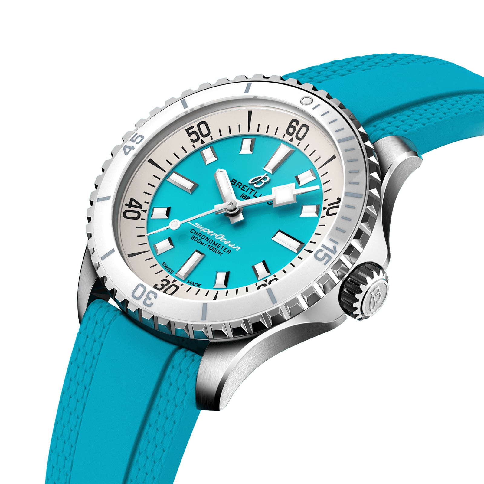 Breitling Superocean 36mm Automatic Turquoise Watch - Stainless Steel - Image 3