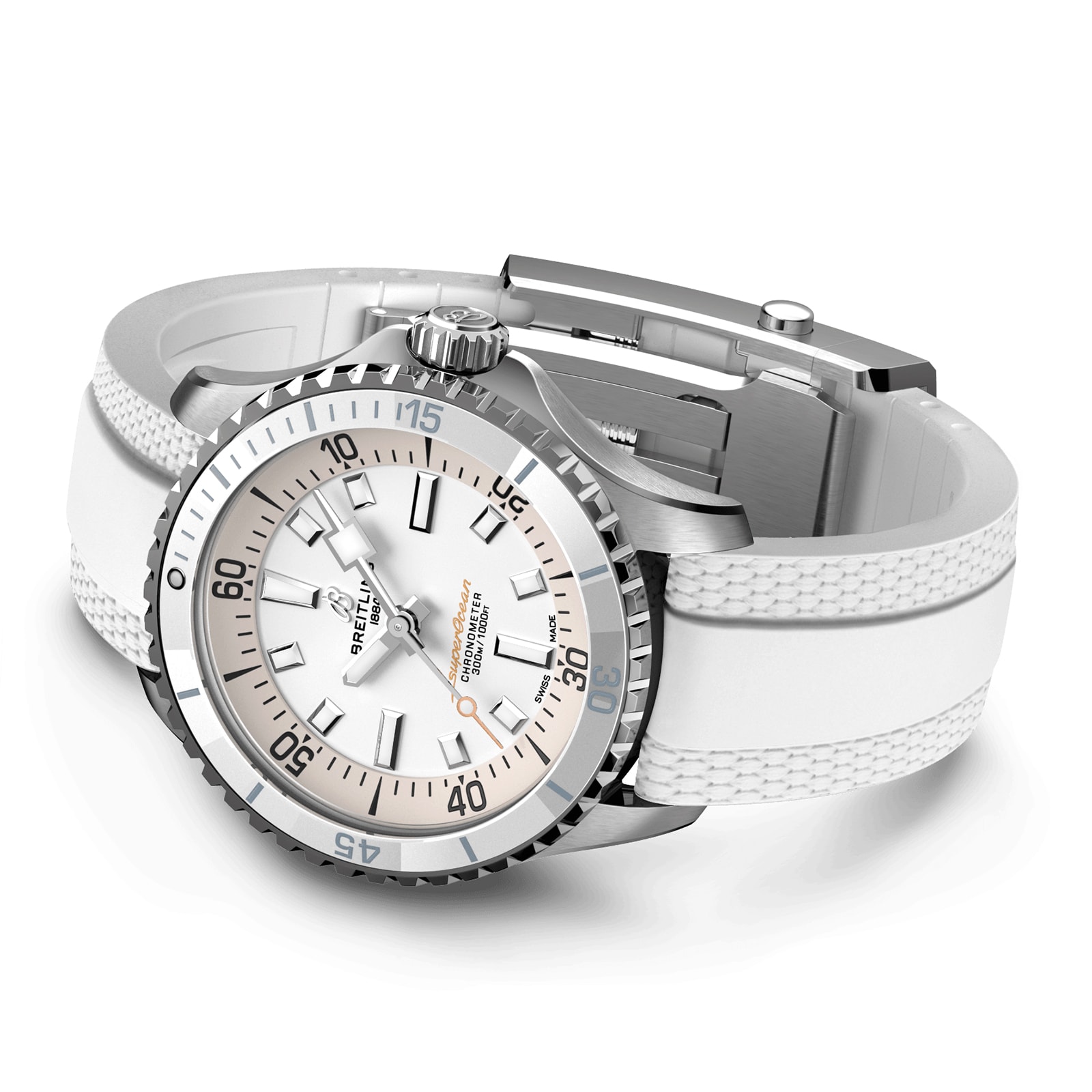 Breitling Superocean 36mm Automatic White Dial - Stainless Steel & Rubber - Image 4