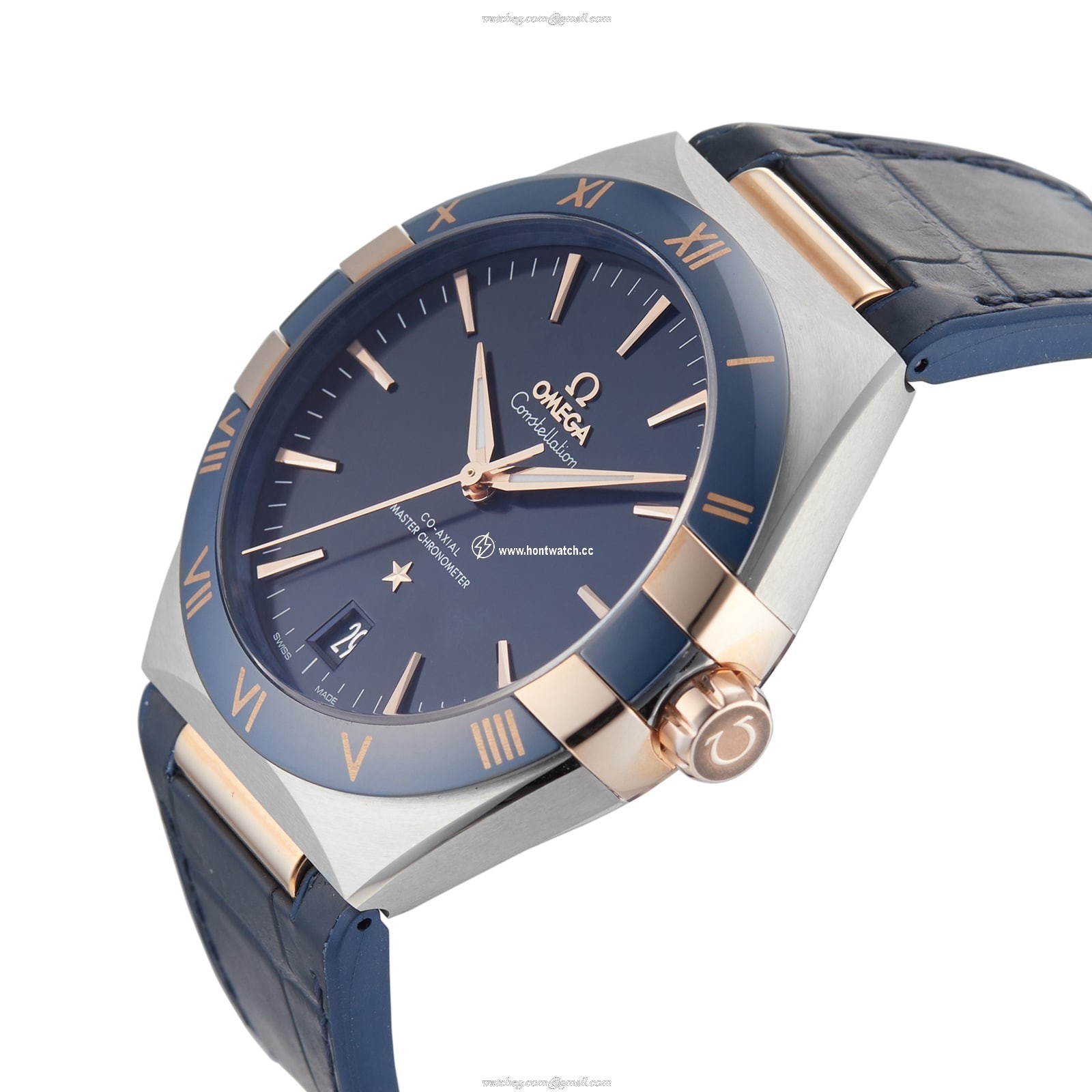 Omega Constellation 41mm Blue Dial Automatic Watch - Stainless Steel & Rose Gold - Image 2