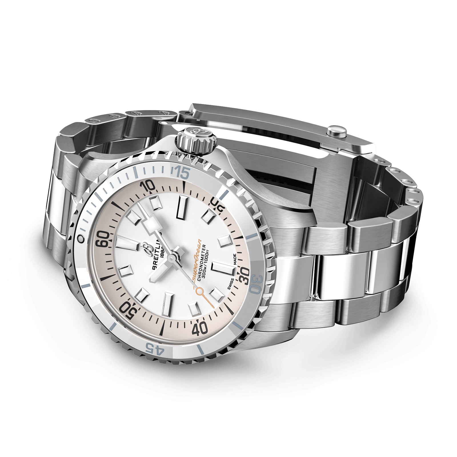 Breitling Superocean 36mm Automatic White Dial - Stainless Steel Watch - Image 4