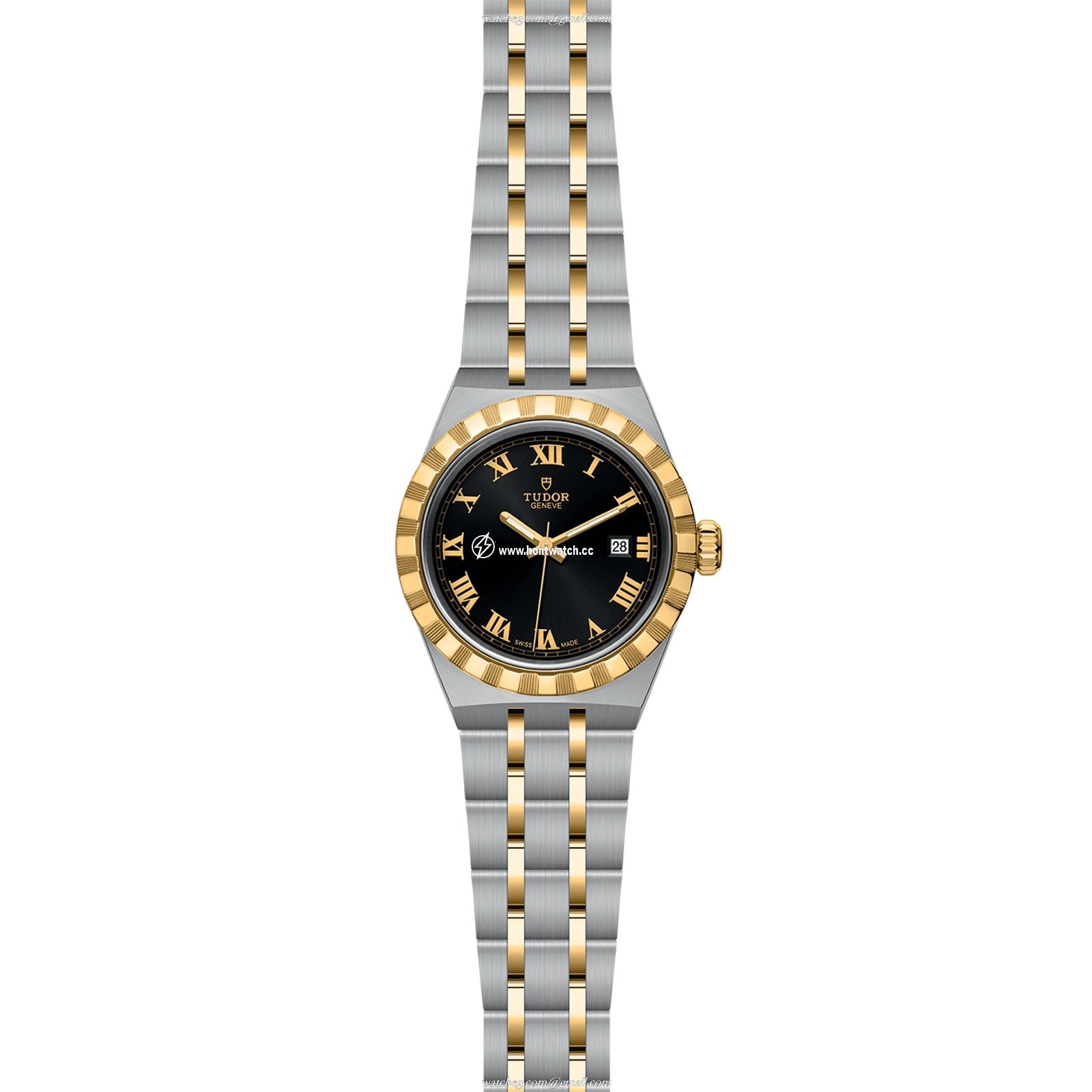 Tudor Royal M28303-0003 Automatic Watch | 28mm Black Dial - Stainless Steel & Gold - Image 2