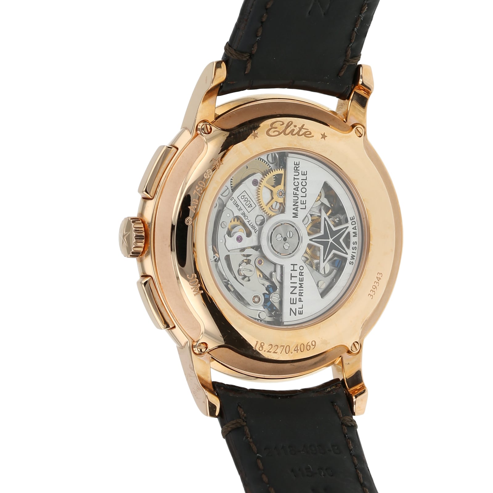 Pre-Owned Zenith Elite 42mm Rose Gold Automatic Grey Watch - Image 4