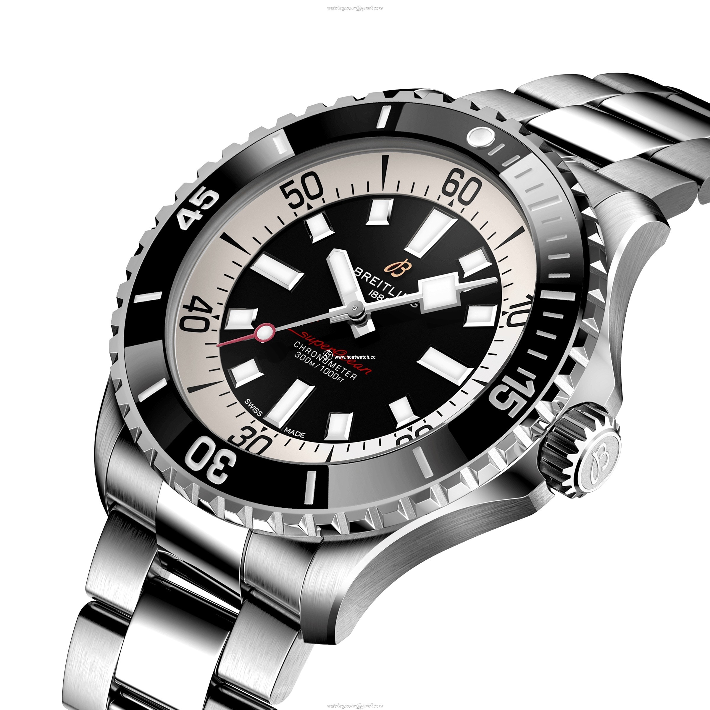 Breitling Superocean Automatic Black Watch - 46mm Stainless Steel - Image 2