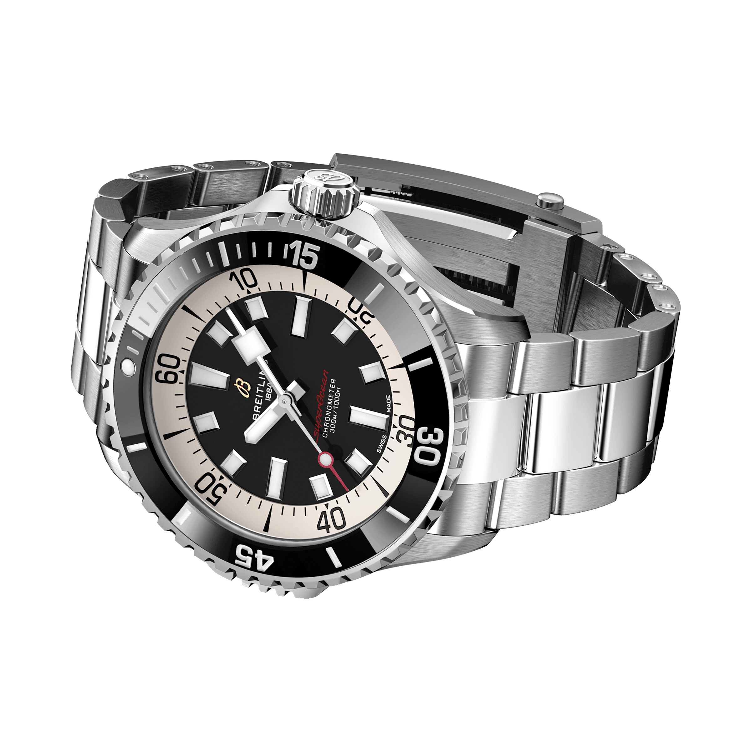 Breitling Superocean Automatic Black Watch - 46mm Stainless Steel - Image 3