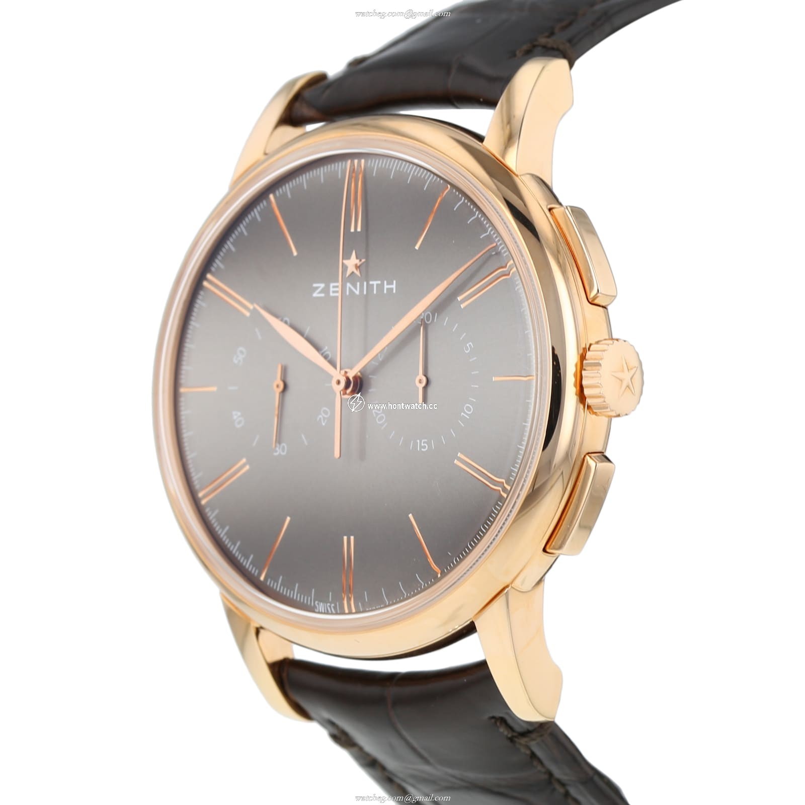 Pre-Owned Zenith Elite Automatic Rose Gold 42mm Silver Dial Watch - Image 2