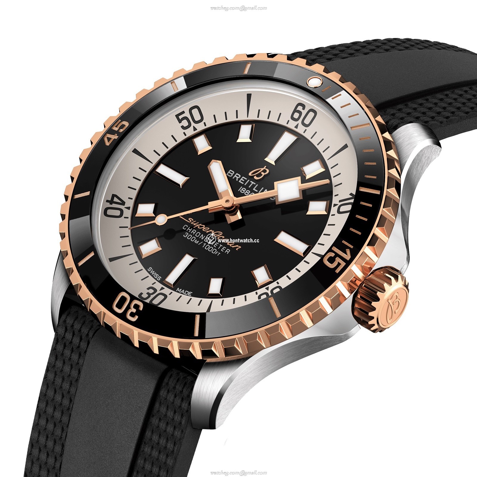 Breitling Superocean 42mm Automatic Black Dial - Stainless Steel & Rose Gold - Image 2