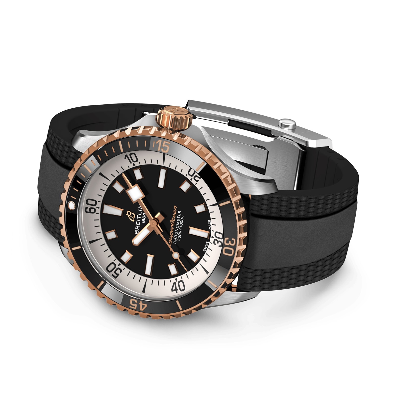 Breitling Superocean 42mm Automatic Black Dial - Stainless Steel & Rose Gold - Image 3