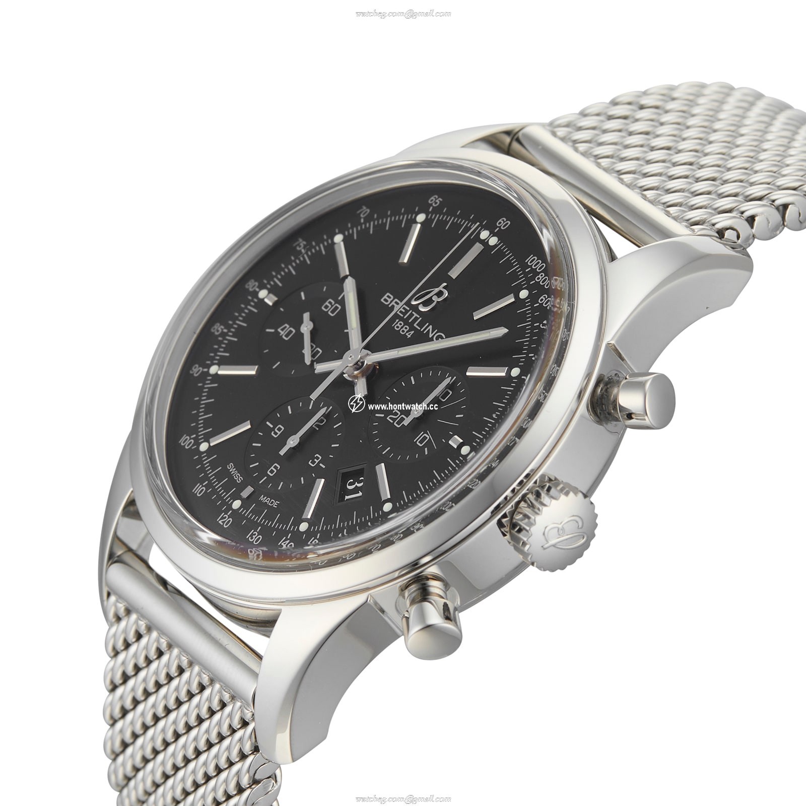 Breitling Transocean Chronograph 43mm Automatic Black Dial - Stainless Steel - Image 2