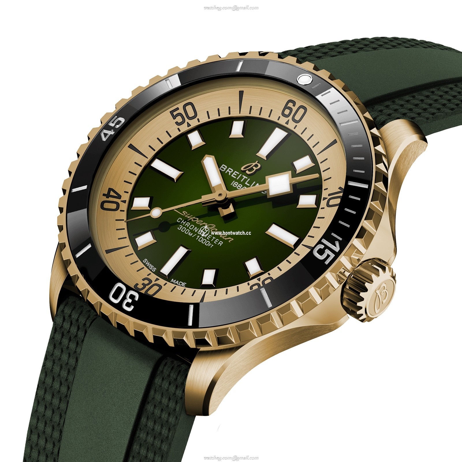 Breitling Superocean 42mm Bronze Automatic Green Dial Replica Watch - Image 2