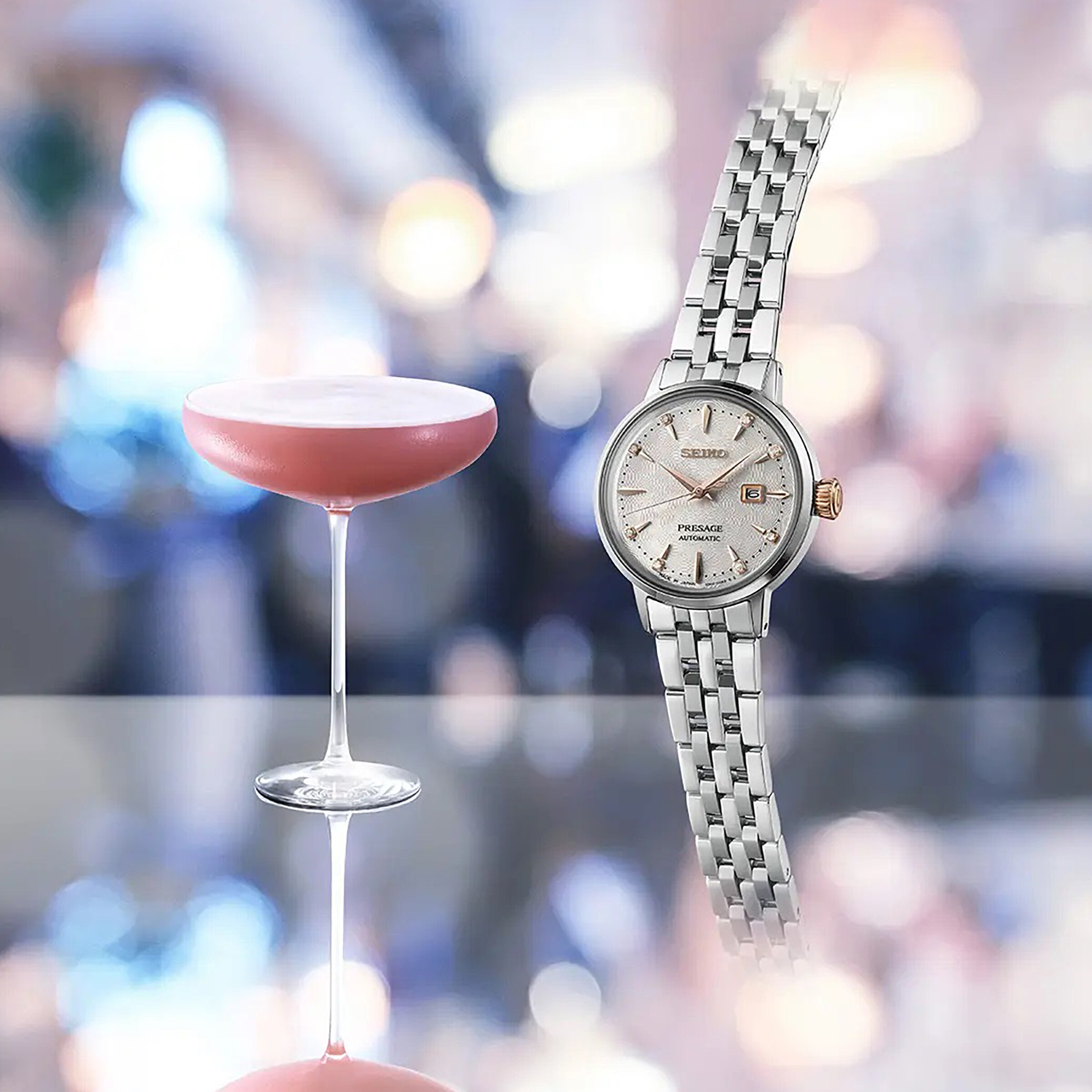 Seiko Presage SRE009J1 Automatic Watch - Silver Dial & Diamonds | 30.3mm - Image 3