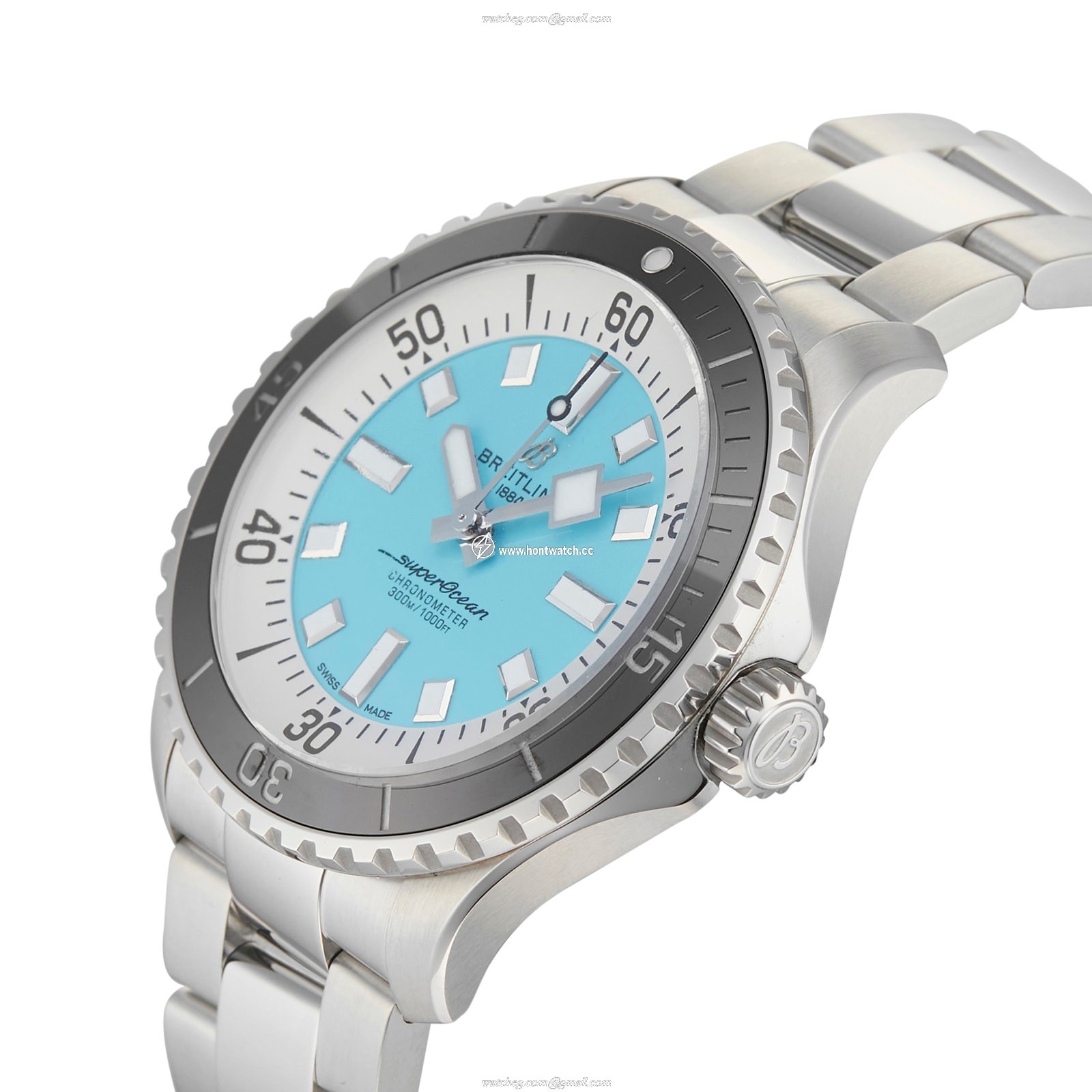 Breitling Superocean Automatic 44mm Turquoise Dial - Stainless Steel Watch - Image 2
