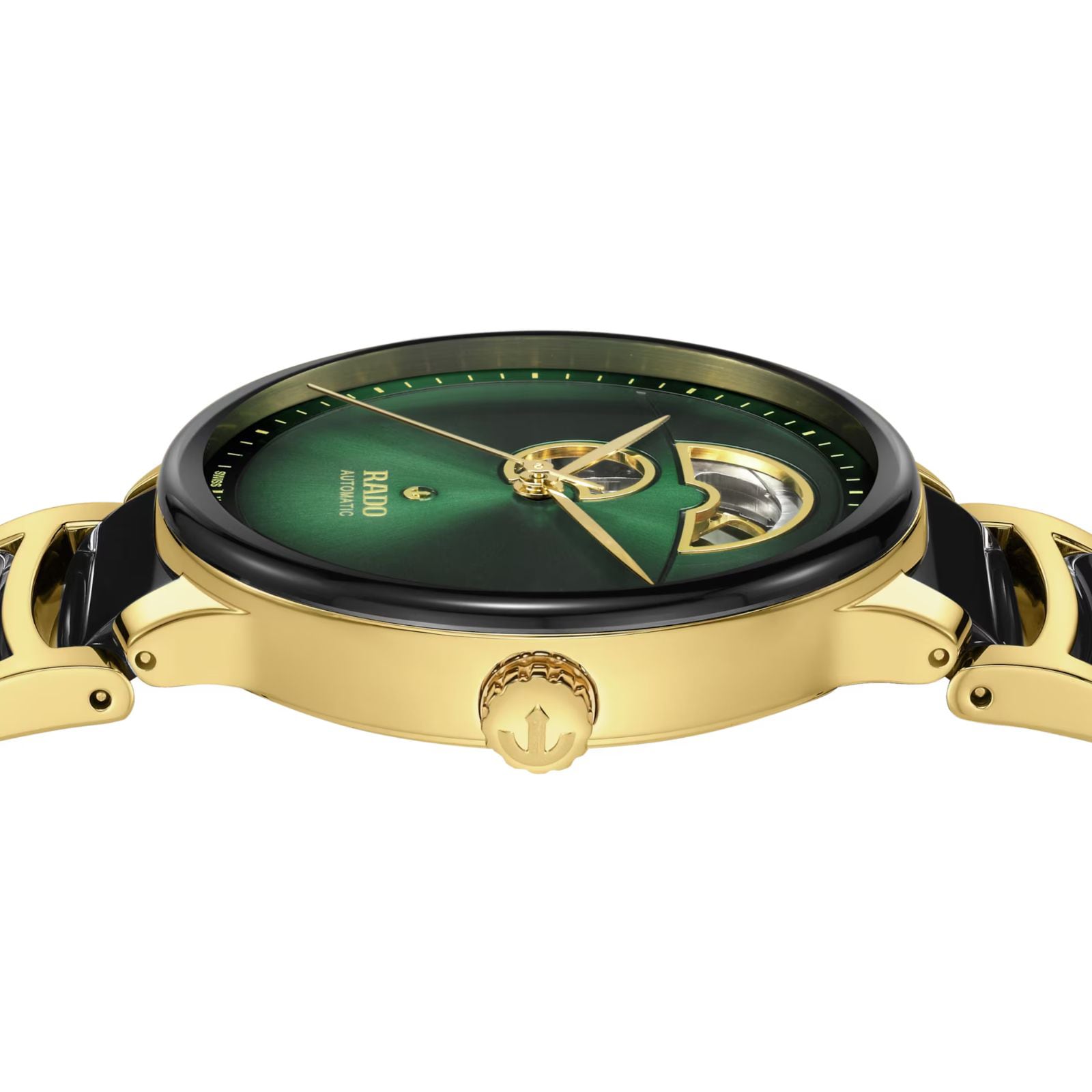 Rado Centrix Automatic Green Dial Watch | 39.5mm Stainless Steel & Gold - Image 3