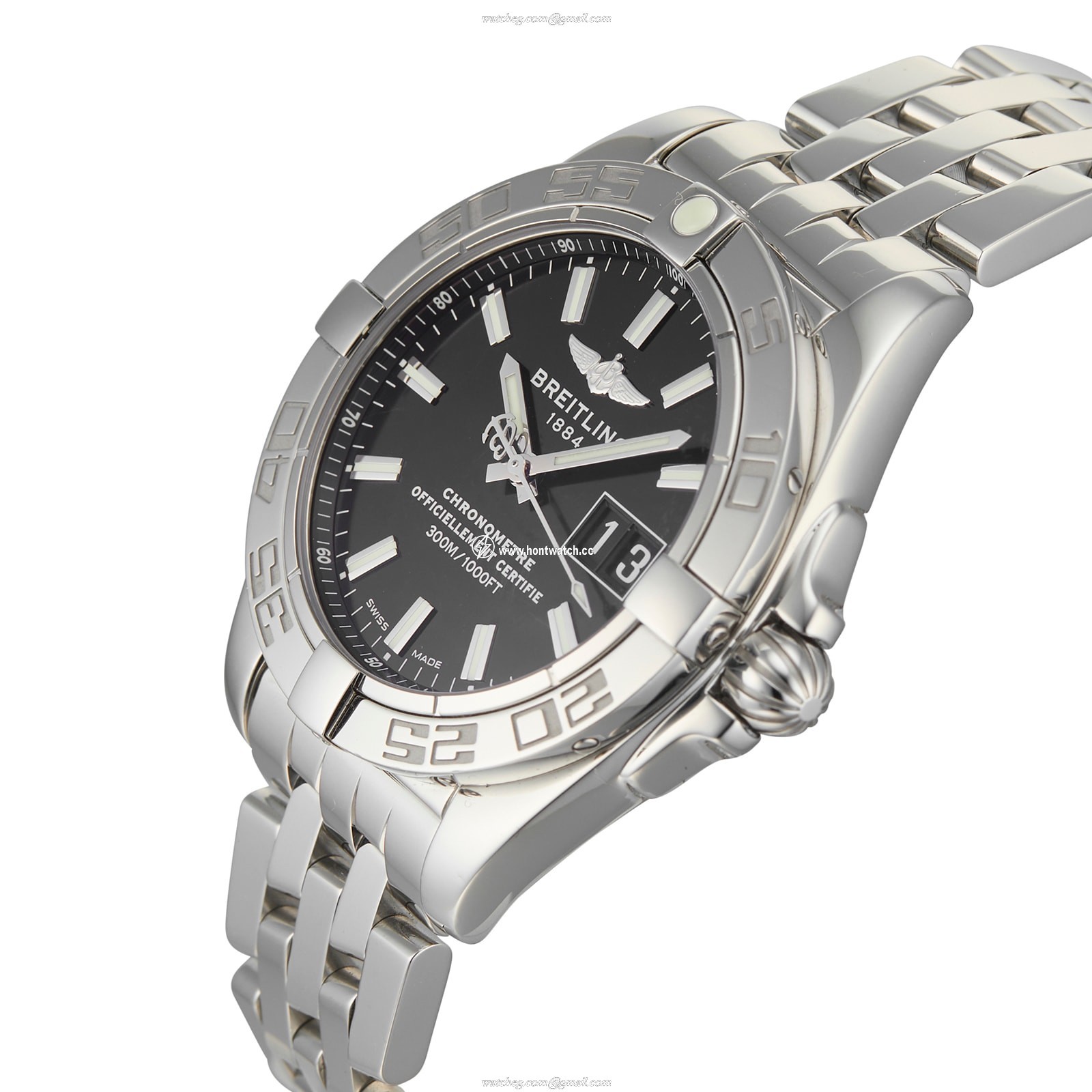 Pre-Owned Breitling Galactic 41 Automatic Watch - Black Dial - Stainless Steel - Image 2