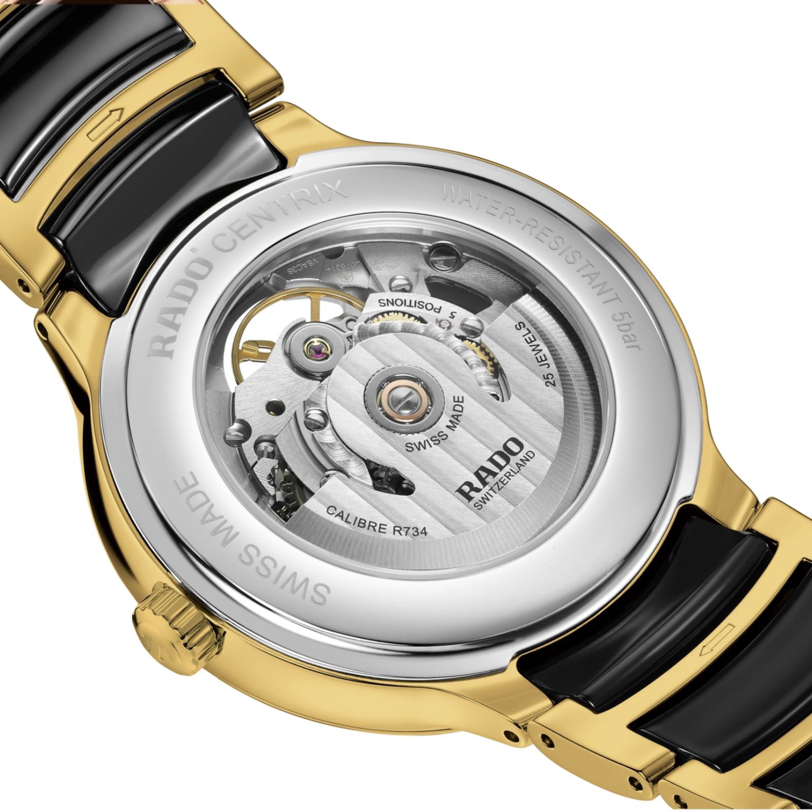 Rado Centrix Automatic Green Dial Watch | 39.5mm Stainless Steel & Gold - Image 4