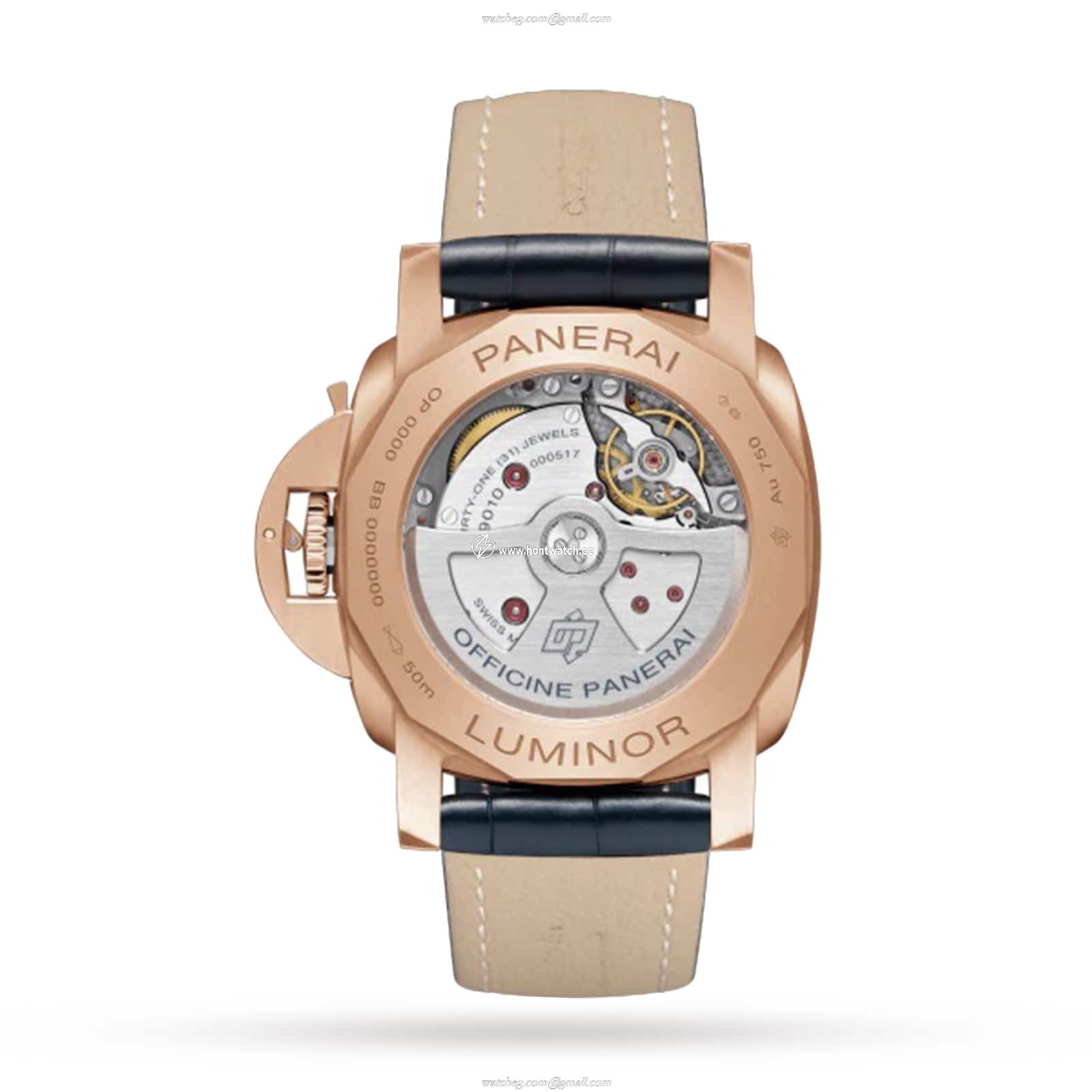 Panerai Luminor PAM01112 44mm 18ct Rose Gold Automatic Blue Watch - Image 2