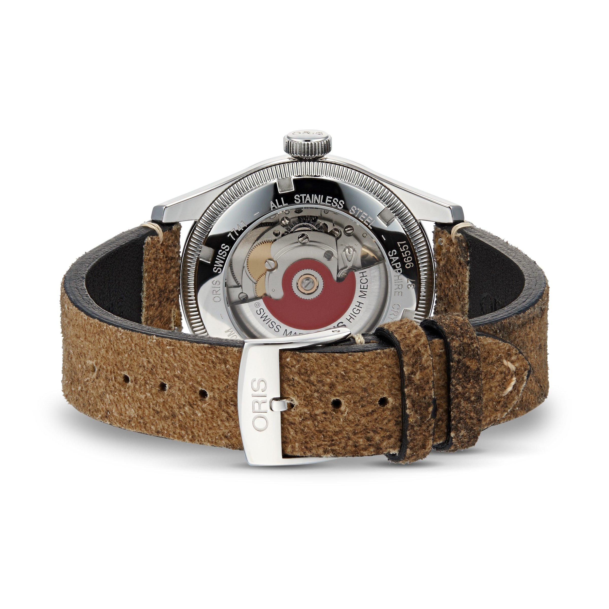 Oris Aviation Automatic Red Dial Watch - 40mm Stainless Steel | 50M Water Resistant - Image 3