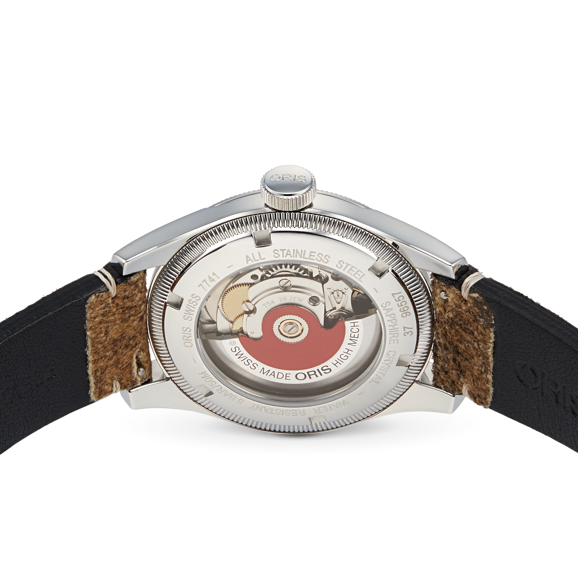 Oris Aviation Automatic Red Dial Watch - 40mm Stainless Steel | 50M Water Resistant - Image 4