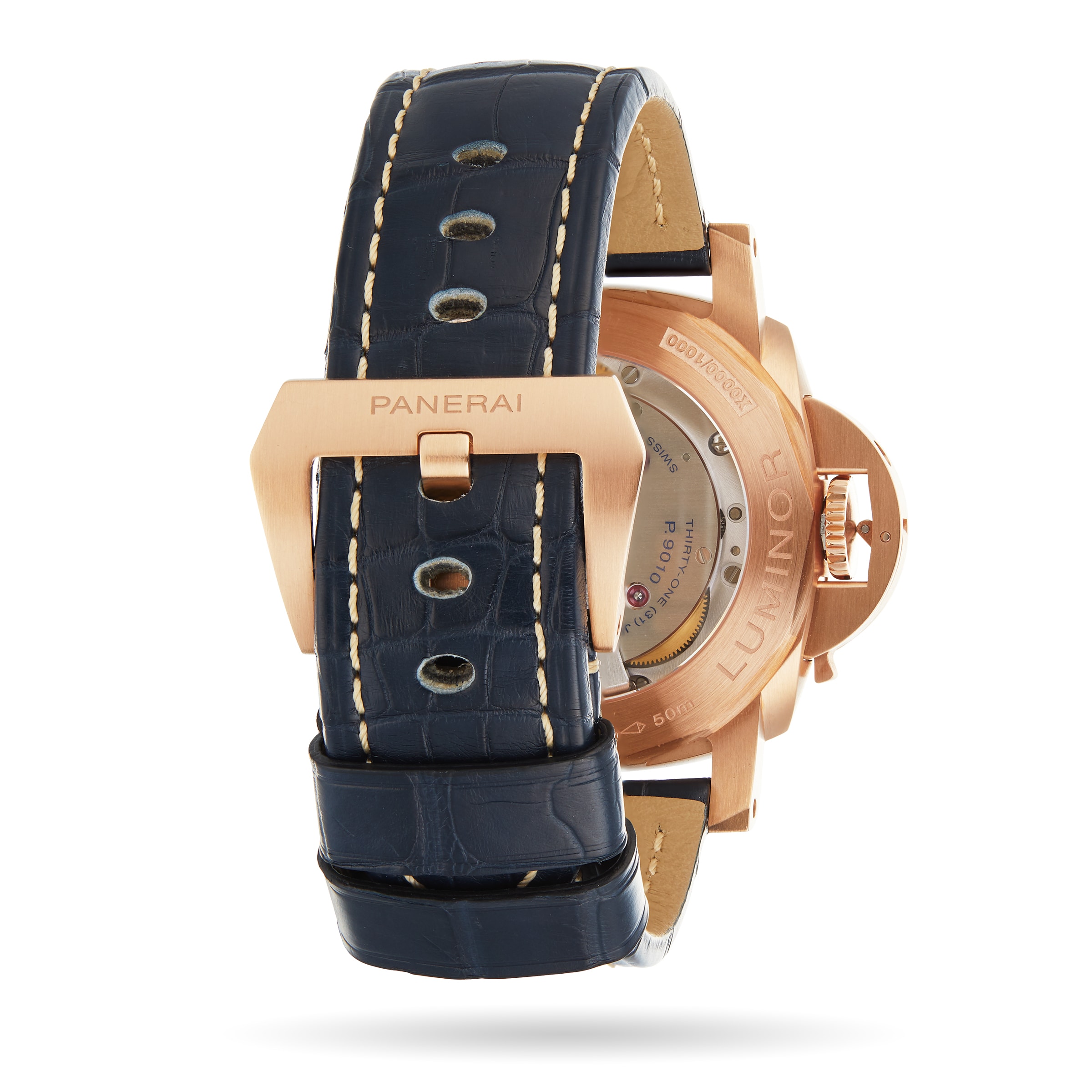 Panerai Luminor PAM01112 44mm 18ct Rose Gold Automatic Blue Watch - Image 4