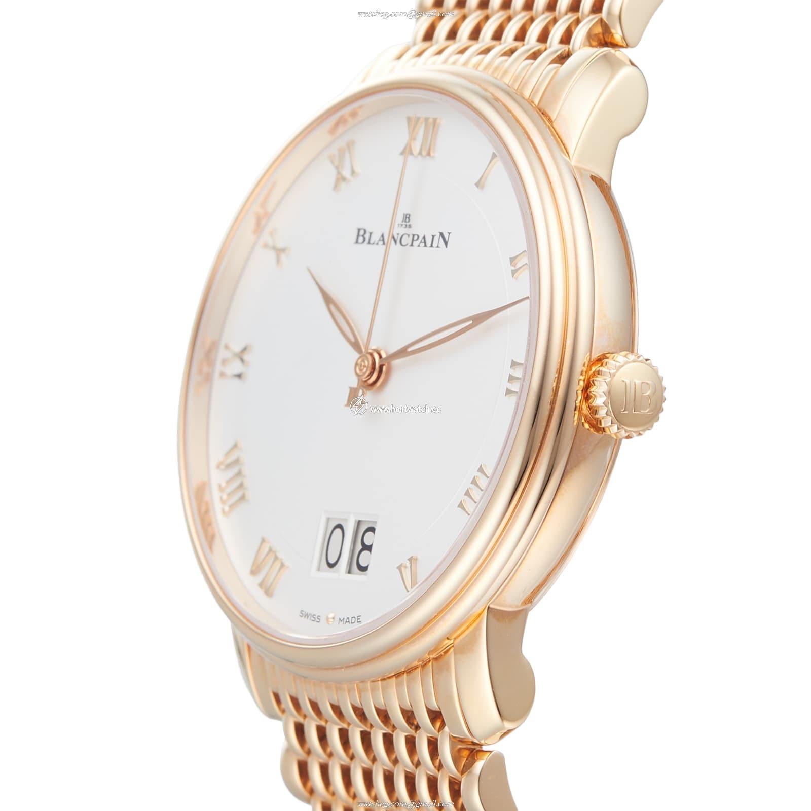 Blancpain Villeret 6669 Rose Gold Automatic Silver Dial 40mm Watch - Image 2