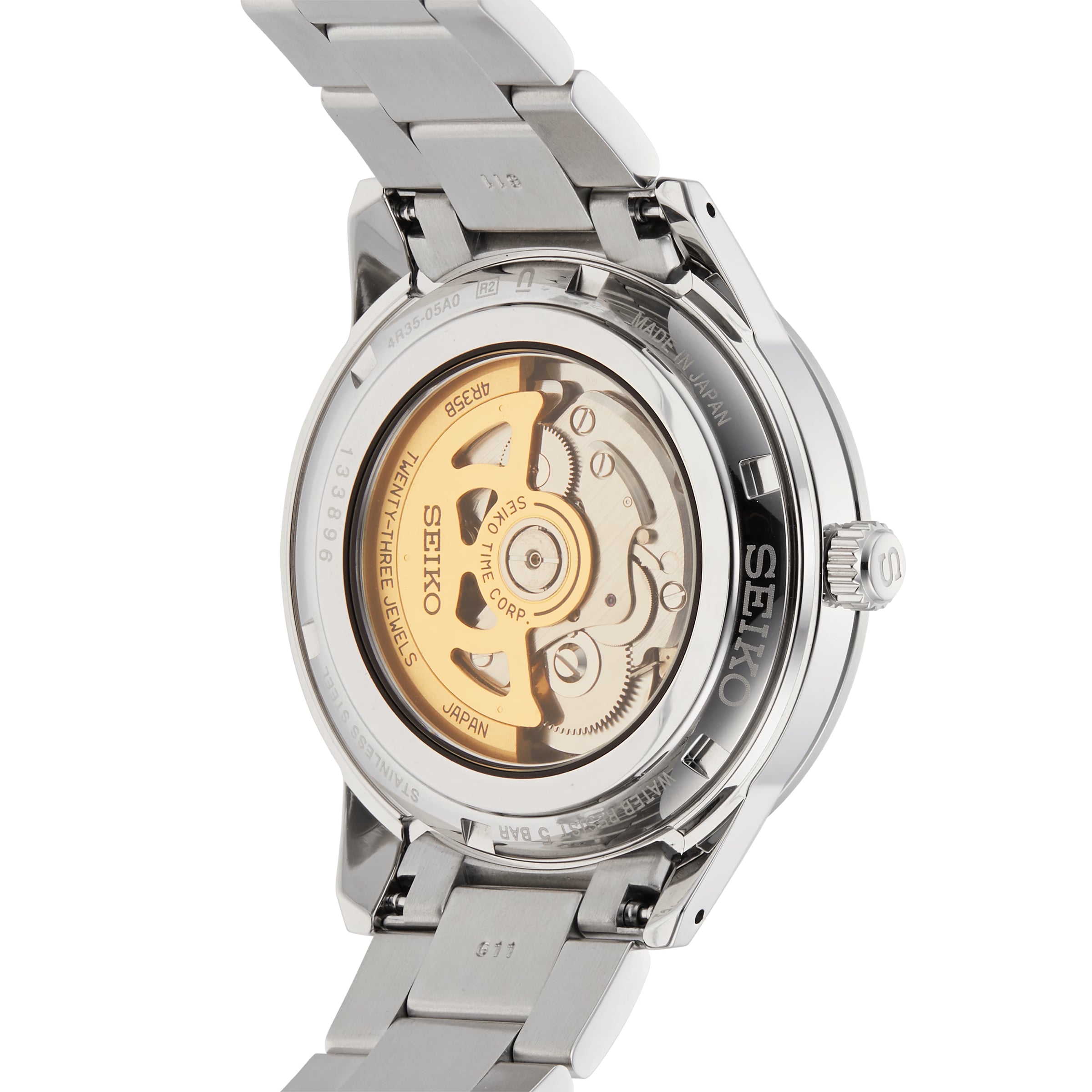 Seiko SRPG05J1 Manual Winding Watch - 40.5mm Stainless Steel - Mother of Pearl Dial - Image 4