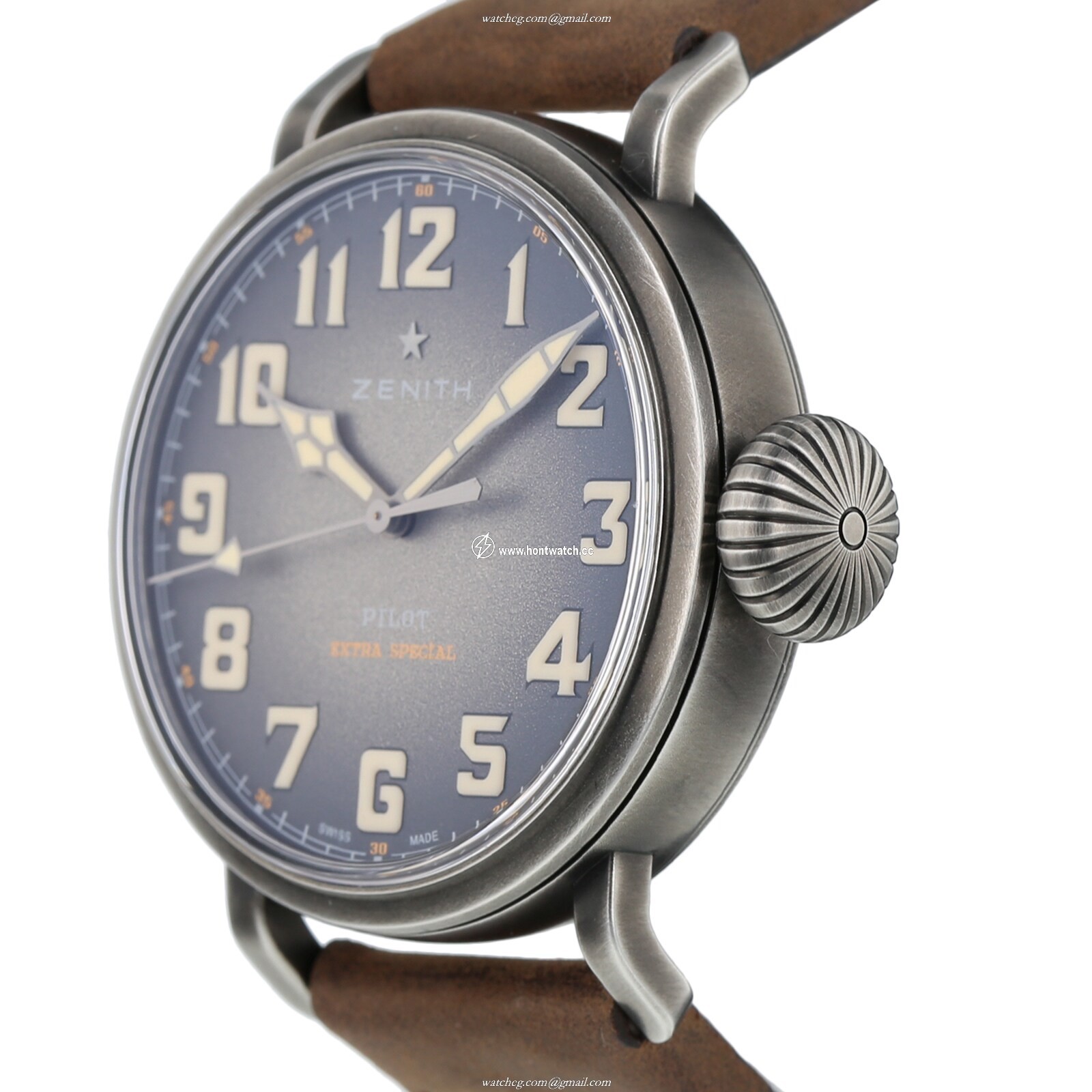Pre-Owned Zenith Pilot Automatic Grey Dial 45mm Stainless Steel Watch - Image 2