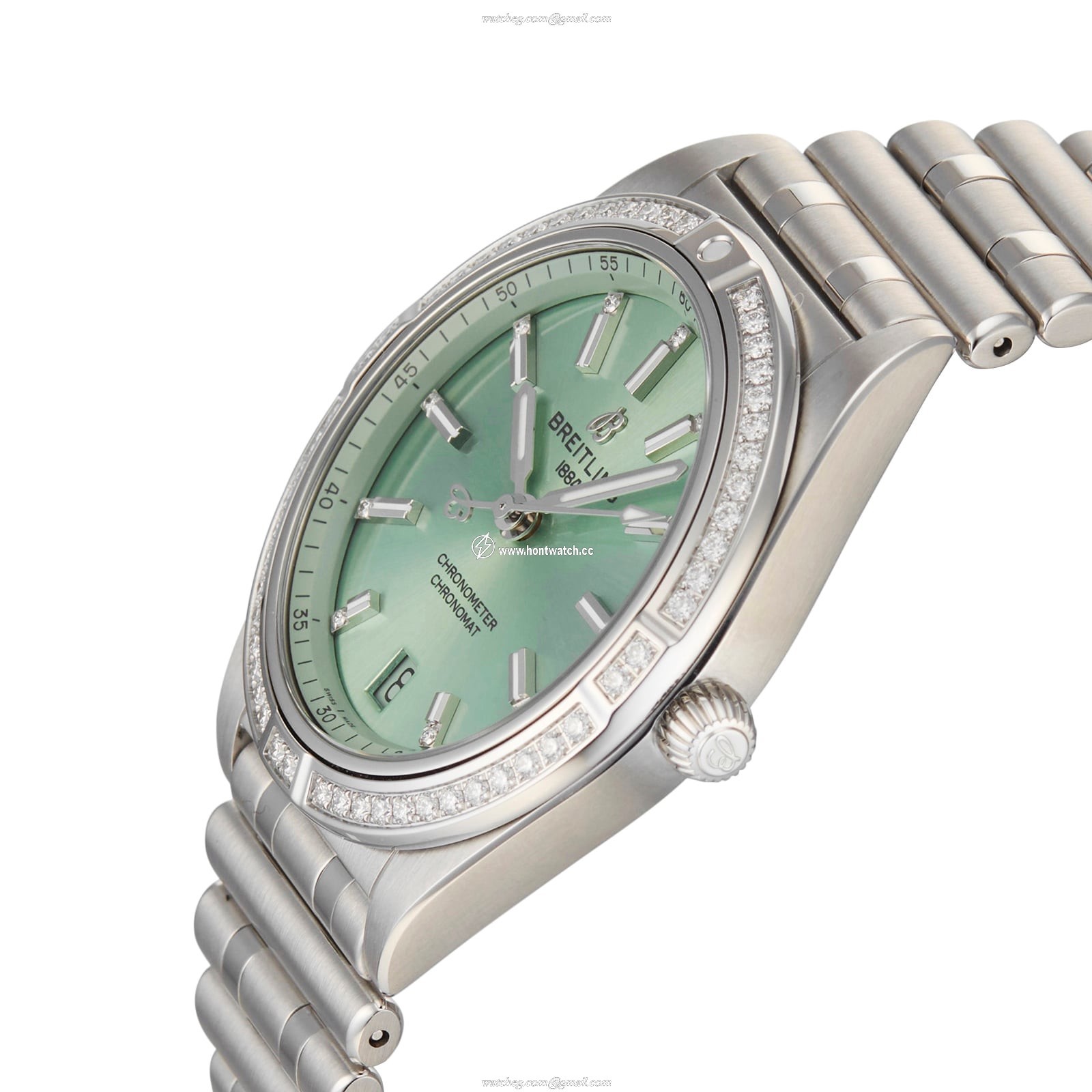 Breitling Chronomat 36mm Automatic Green Dial | Stainless Steel Watch - Image 2