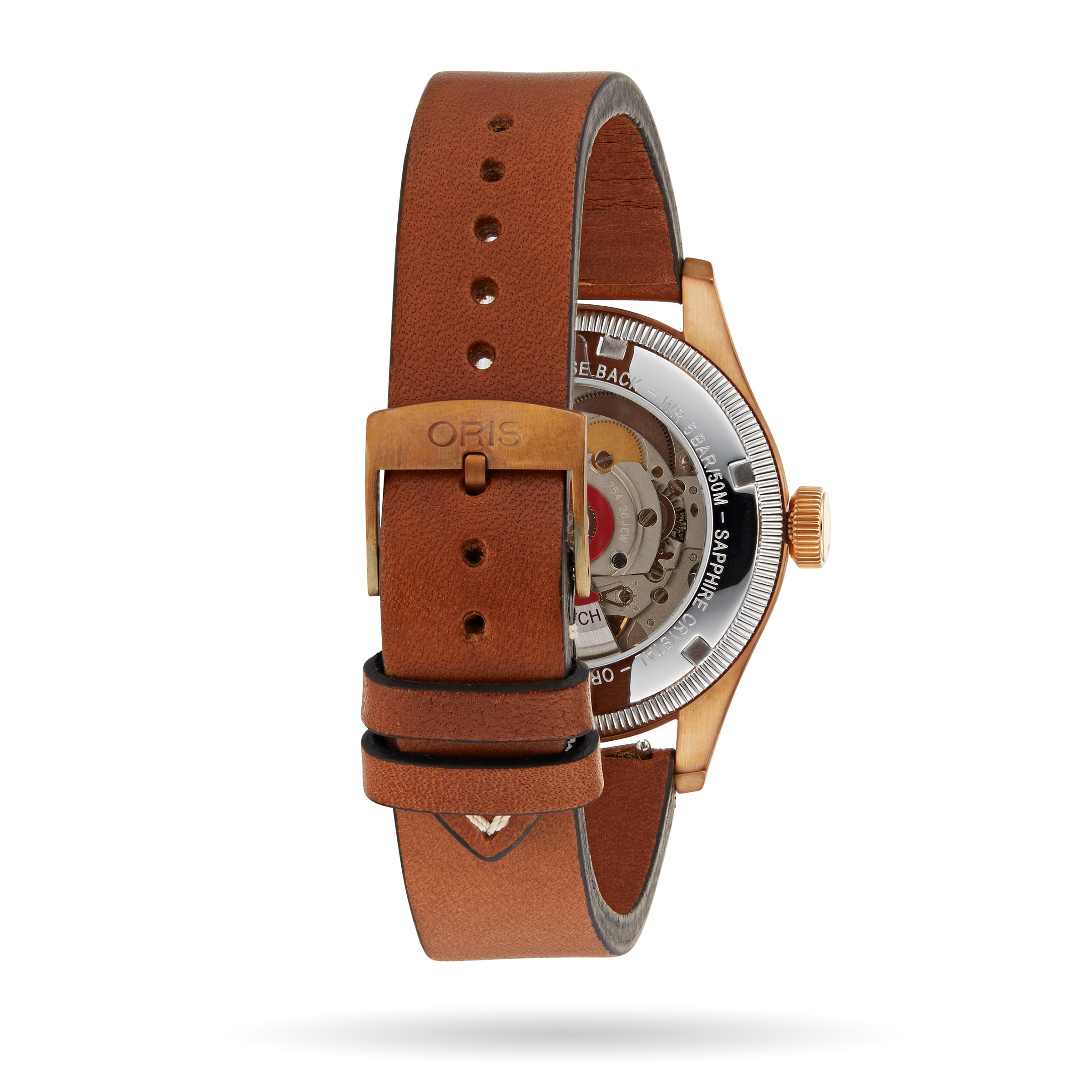 Oris Aviation Bronze Automatic Green Watch - 40mm Case & Leather Strap - Image 3