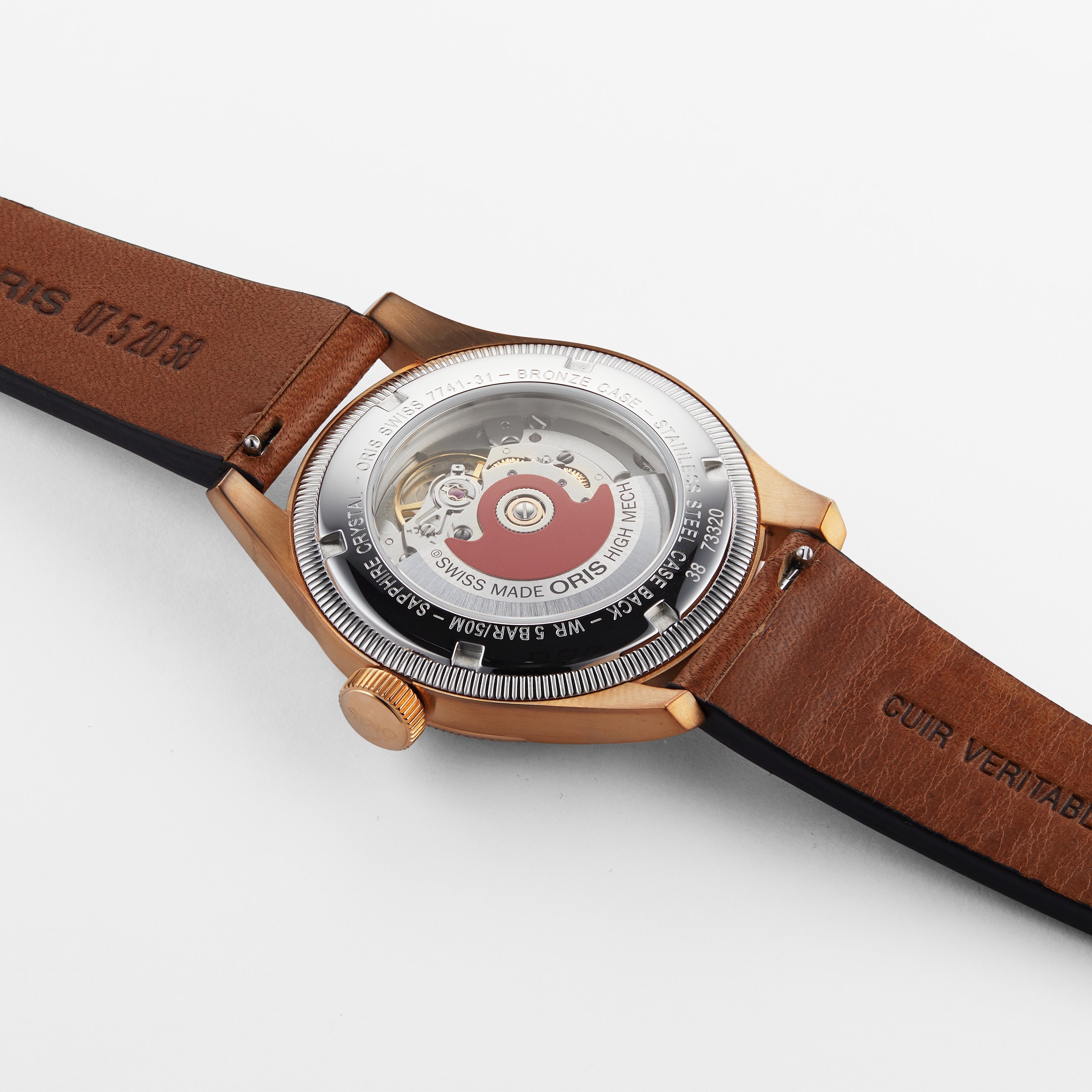 Oris Aviation Bronze Automatic Green Watch - 40mm Case & Leather Strap - Image 4