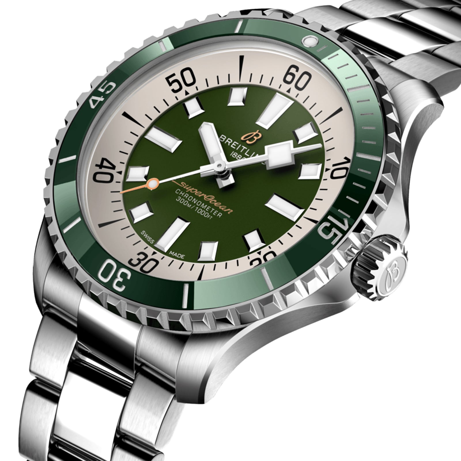 Breitling Superocean Automatic 44mm Green Dial - Stainless Steel Watch - Image 3