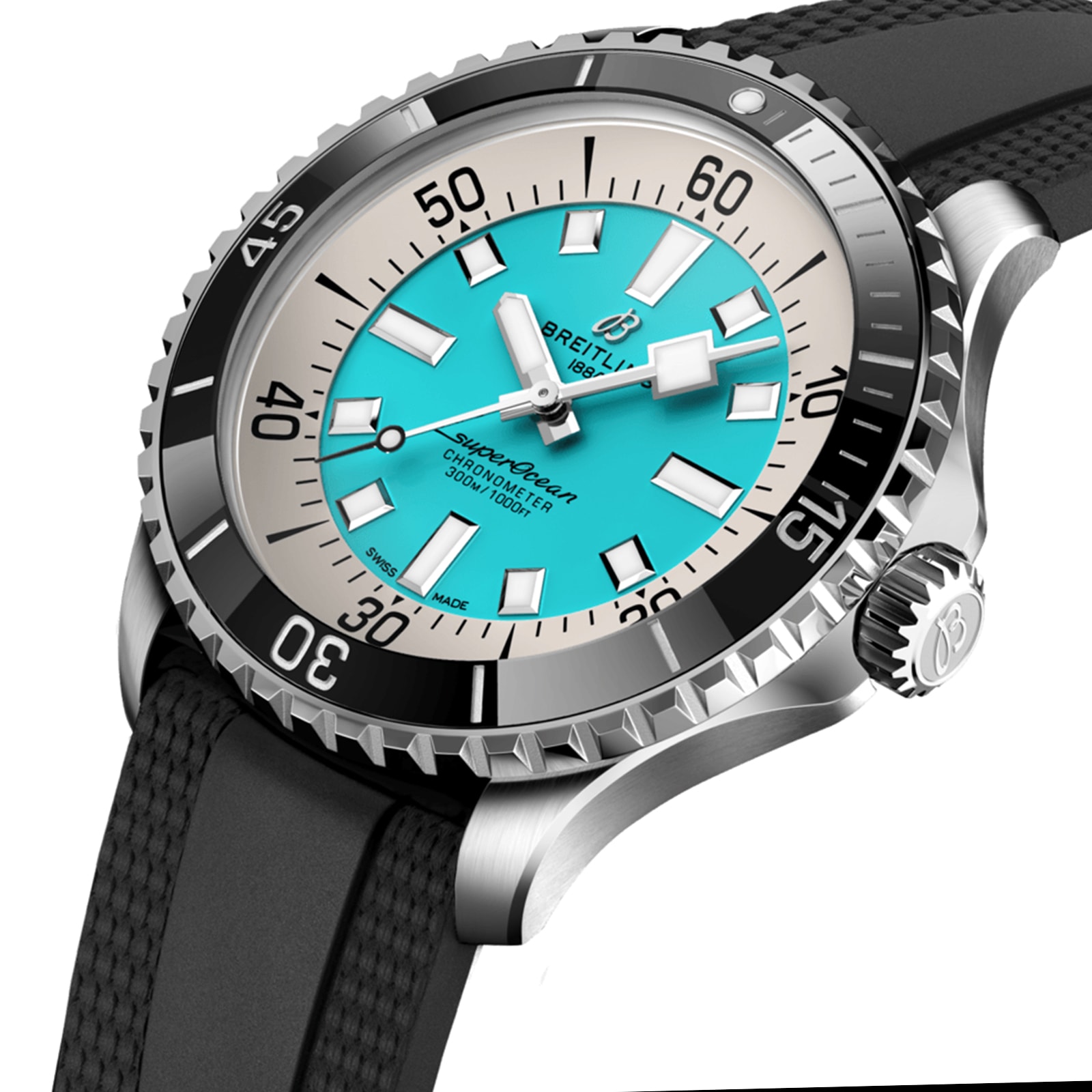 Breitling Superocean Automatic 44mm Turquoise Dial - Stainless Steel Watch - Image 3