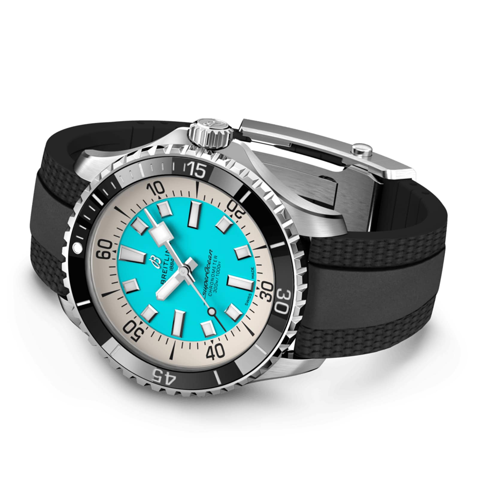 Breitling Superocean Automatic 44mm Turquoise Dial - Stainless Steel Watch - Image 4