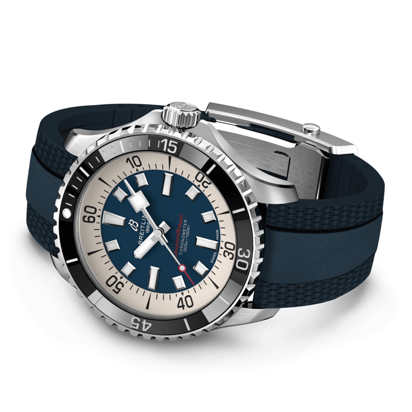 Breitling Superocean Automatic 44mm Blue Dial - Stainless Steel Rubber Strap - Image 4