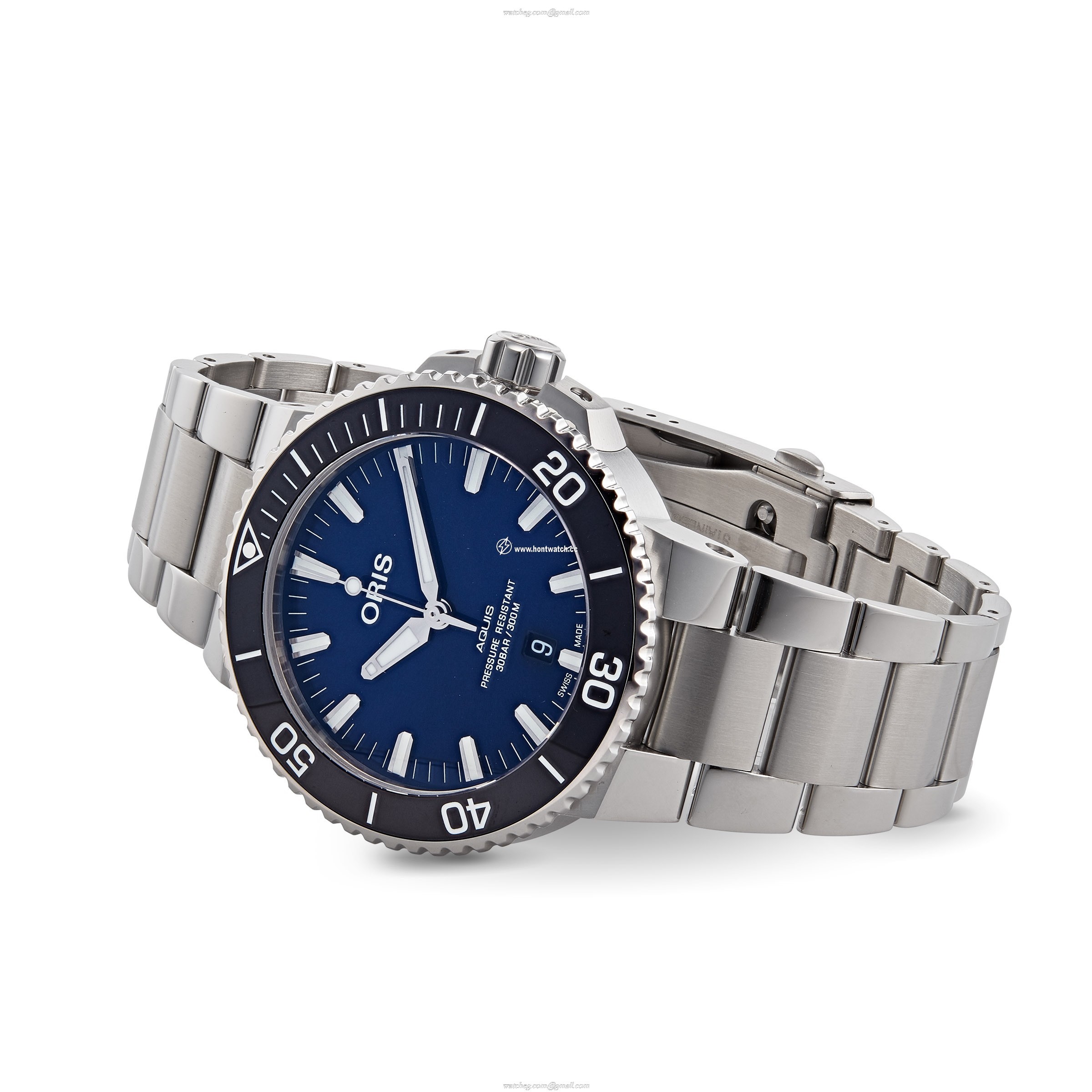 Oris Aquis Automatic Blue Diving Watch - 43.5mm Stainless Steel - 300M Water Resistant - Image 2
