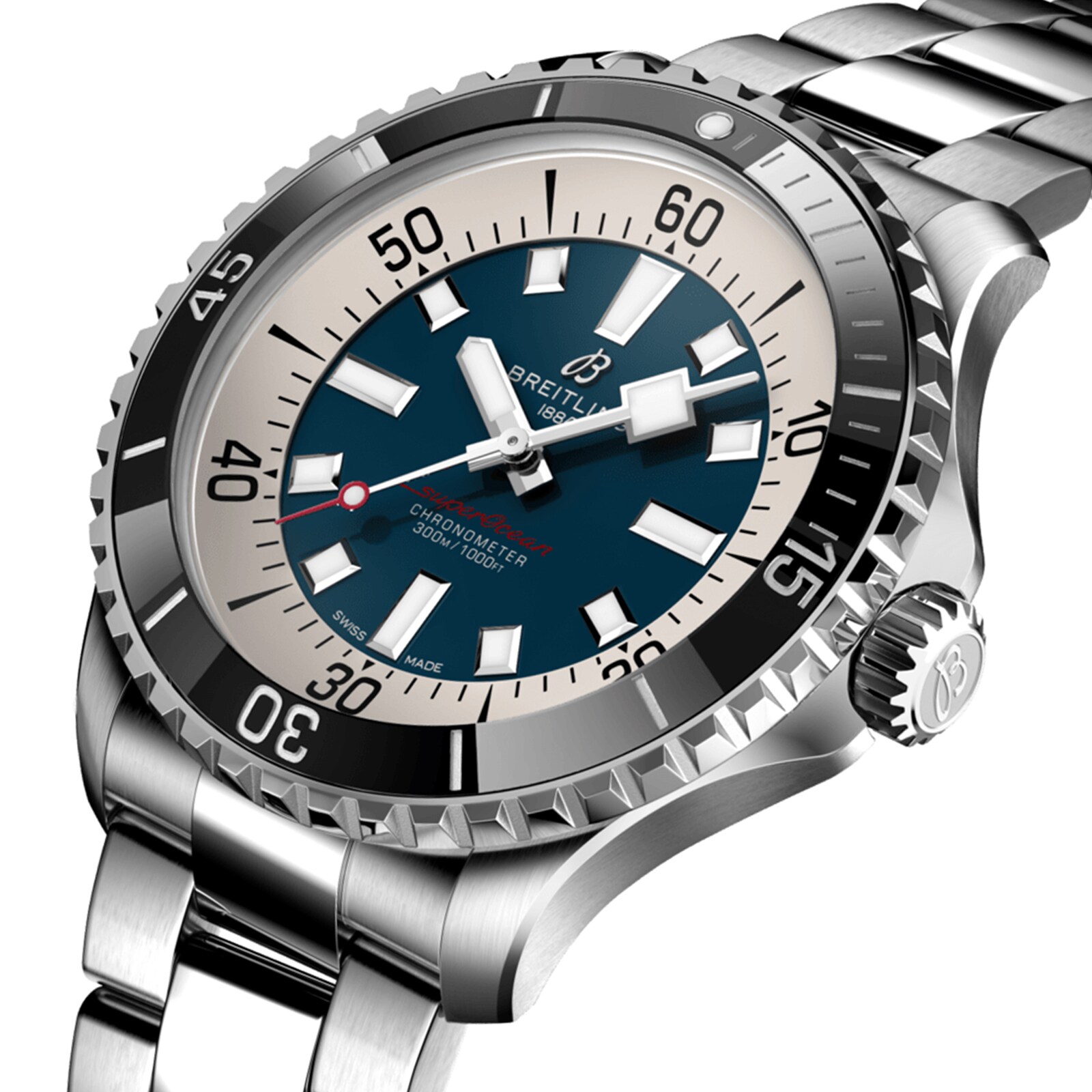 Breitling Superocean Automatic 44mm Blue Dial - Stainless Steel Dive Watch - Image 3