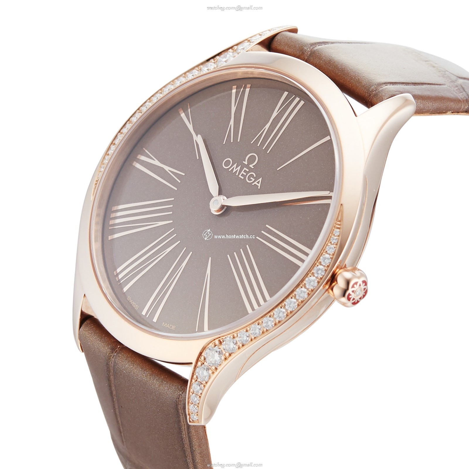 Pre-Owned Omega De Ville Ladies Watch - 36mm Rose Gold, Quartz, Brown Dial - Image 2