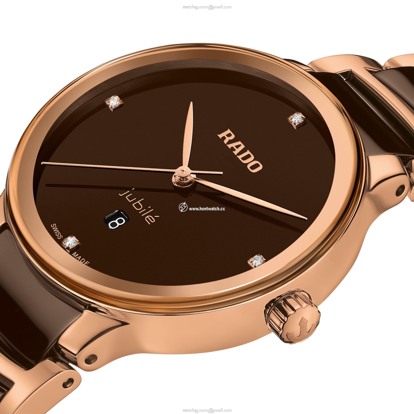 Rado Centrix R30024712 | Brown Dial | Stainless Steel & Rose Gold | Quartz - Image 2