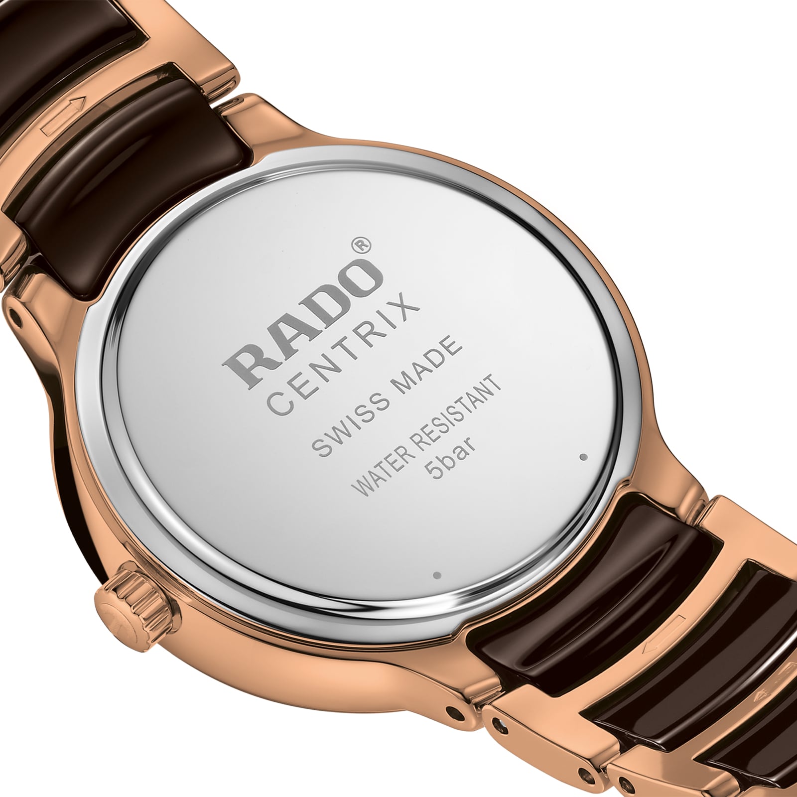 Rado Centrix R30024712 | Brown Dial | Stainless Steel & Rose Gold | Quartz - Image 4