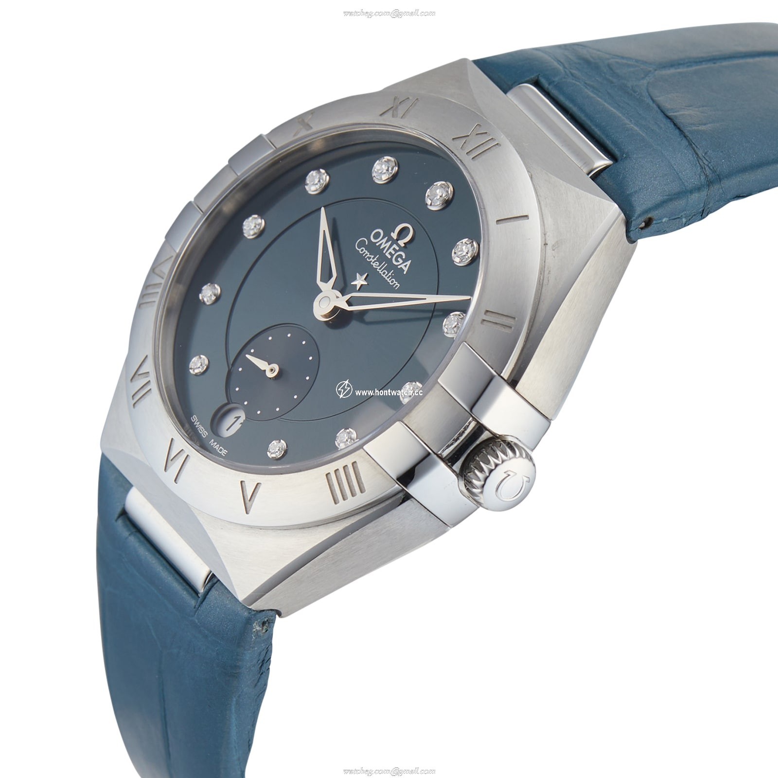 Omega Constellation 34mm Automatic Blue Dial Diamond Ladies Watch - Image 2