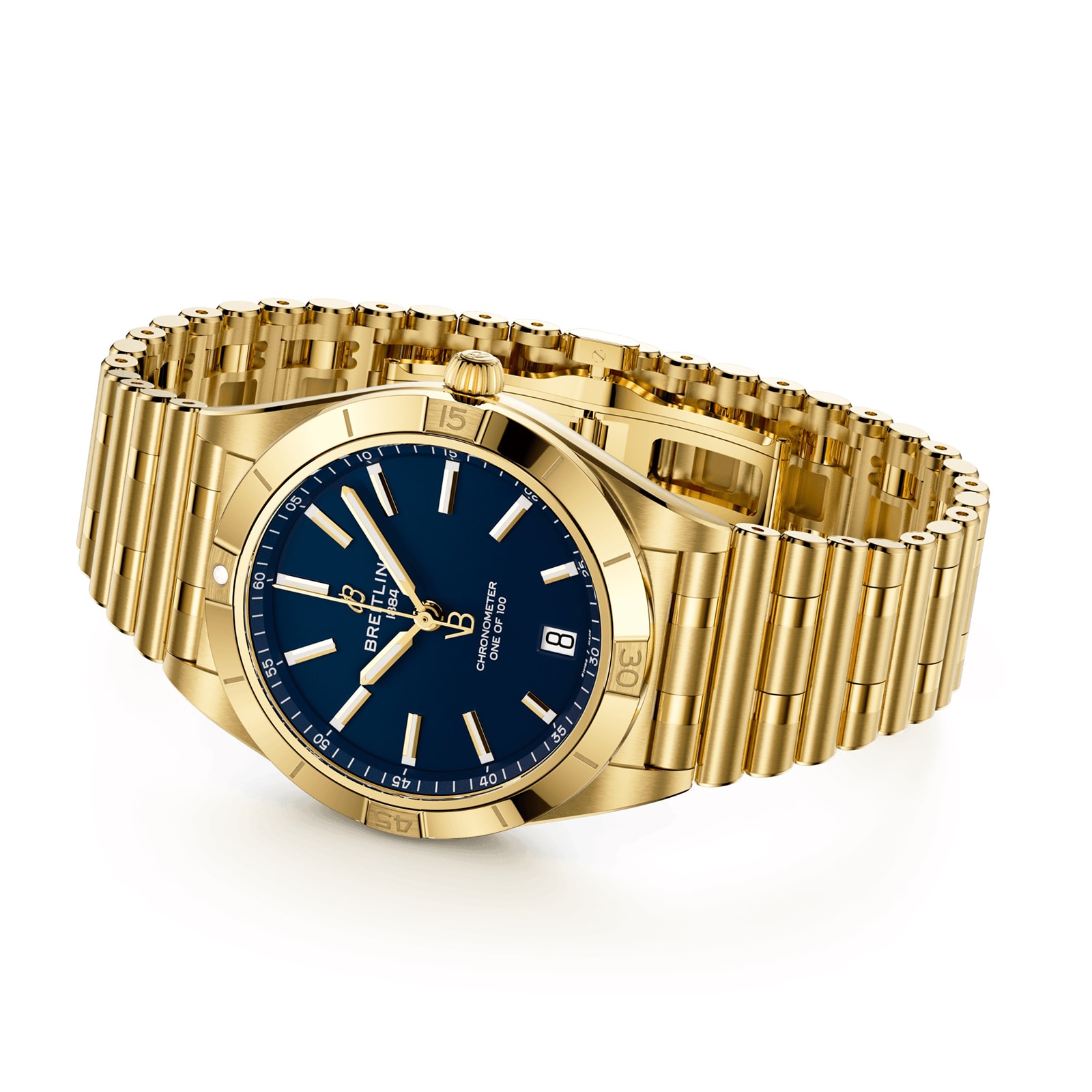 Breitling Chronomat 36mm Automatic Blue Dial | 18ct Yellow Gold - Image 4