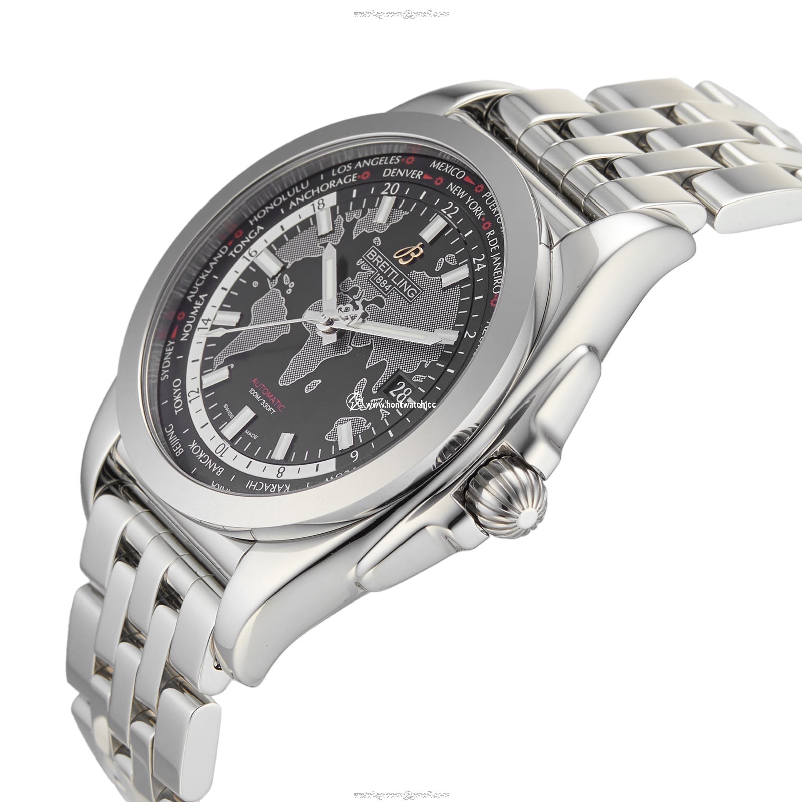 Breitling Galactic Automatic Watch - 43mm Stainless Steel Black Dial - Image 2
