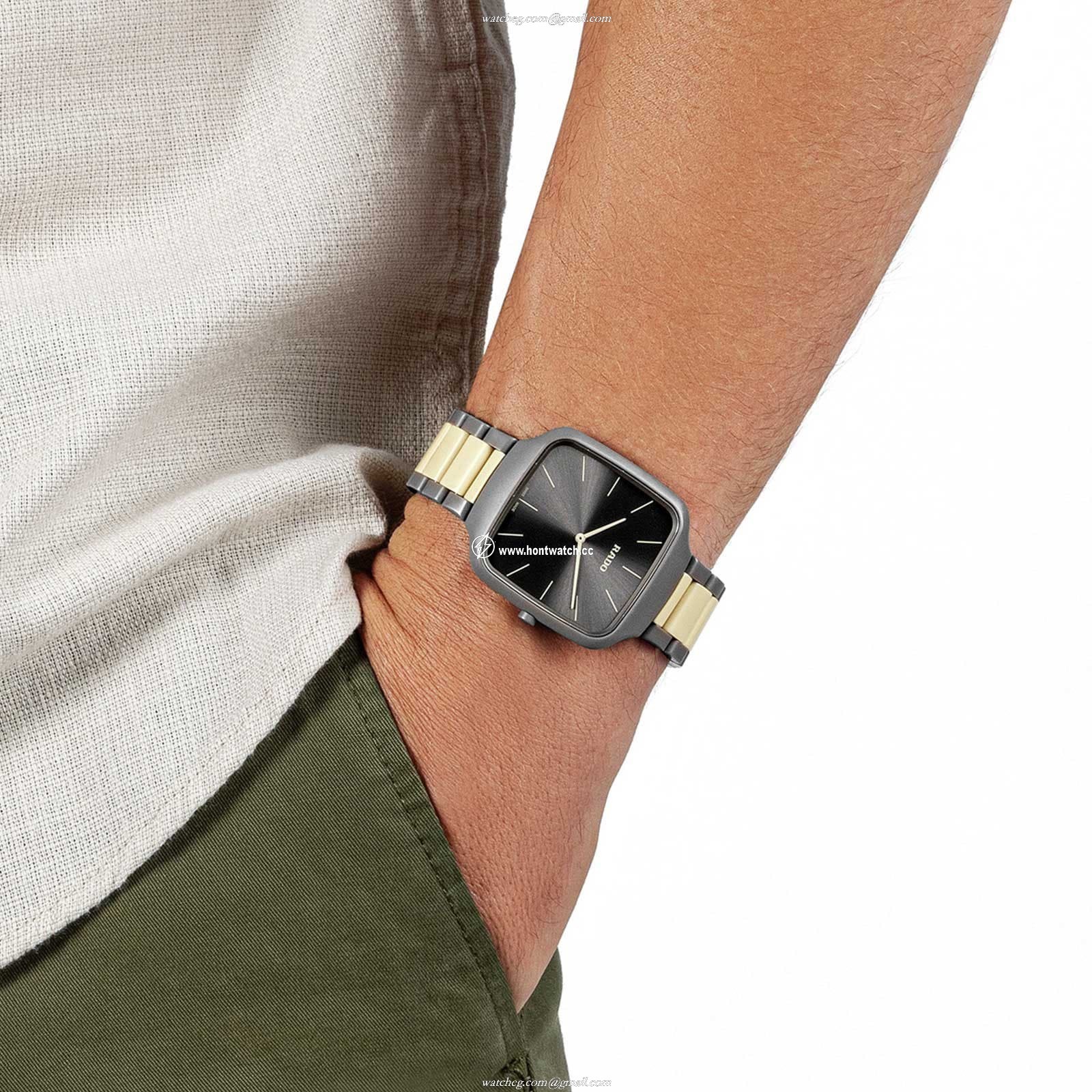 Rado True Square Ceramic Titanium Quartz Grey Watch | 37mm Unisex - Image 2