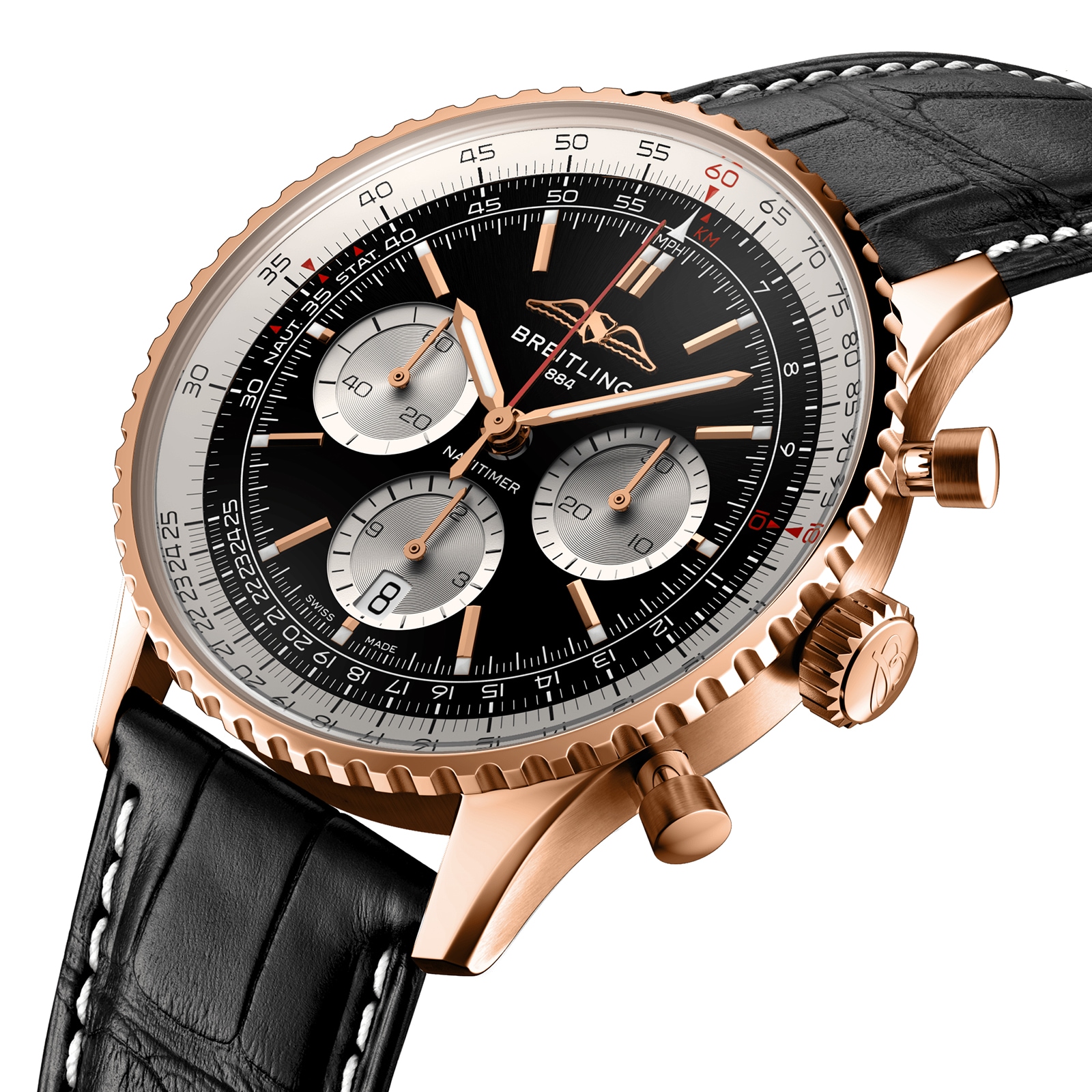 Breitling Navitimer 43mm 18ct Rose Gold Automatic Chronograph Watch - Image 3