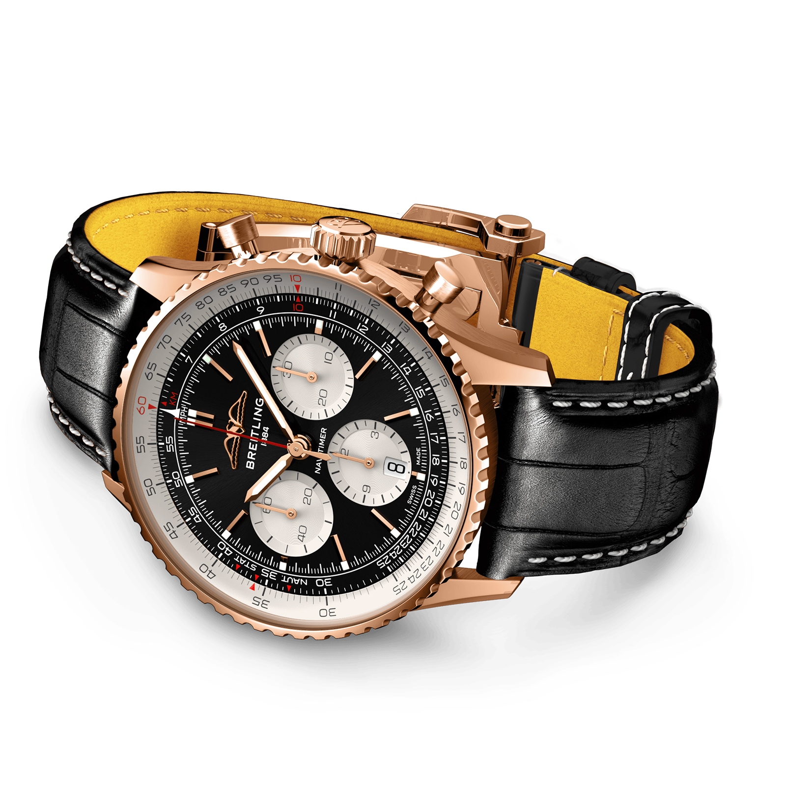 Breitling Navitimer 43mm 18ct Rose Gold Automatic Chronograph Watch - Image 4