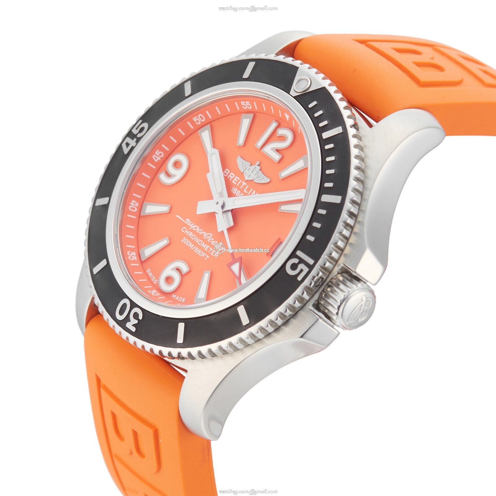 Breitling Superocean 36mm Automatic Orange Dial - Stainless Steel & Rubber - Image 2