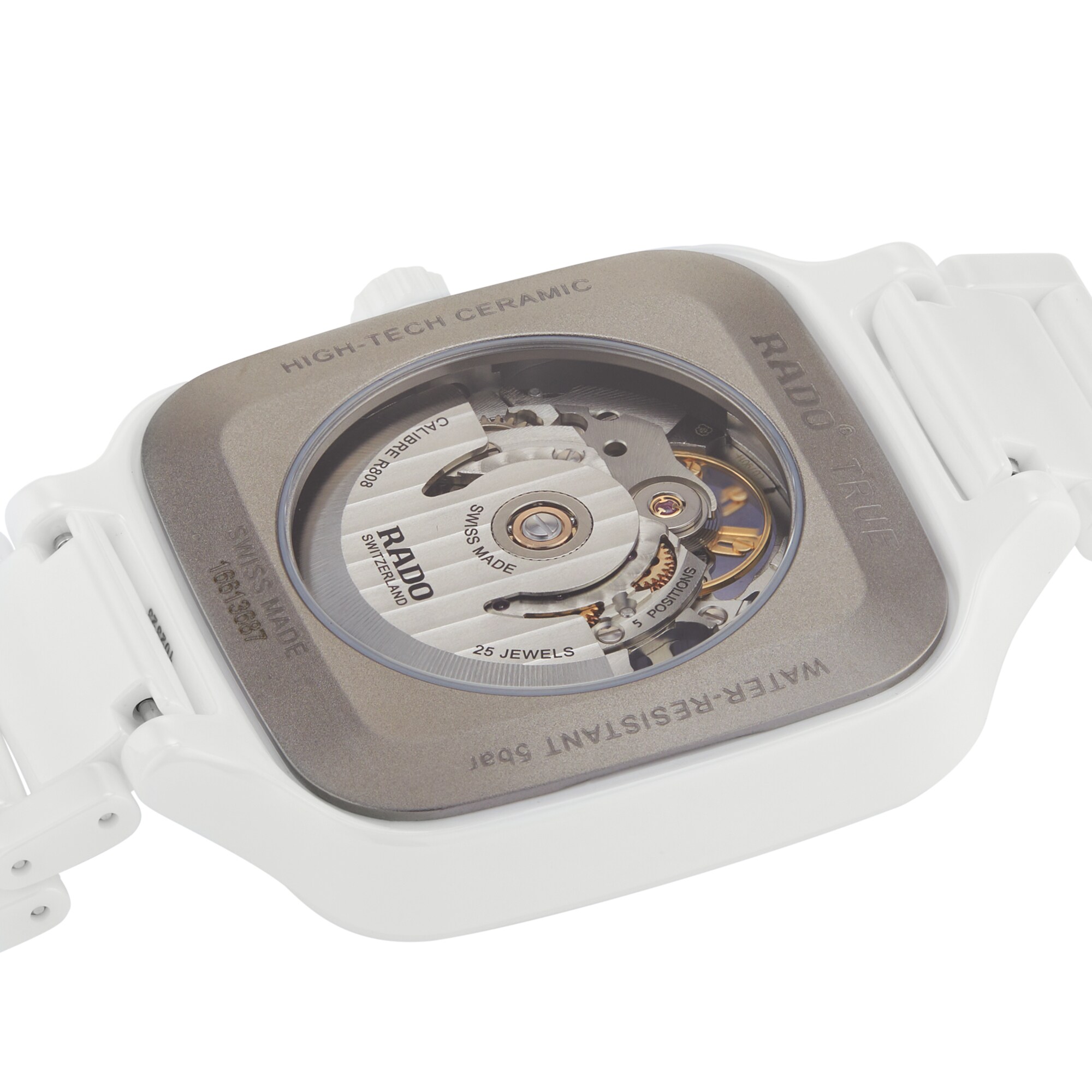 Rado True Square R27126012 | Ceramic Titanium Automatic Watch | 38mm White Dial - Image 4