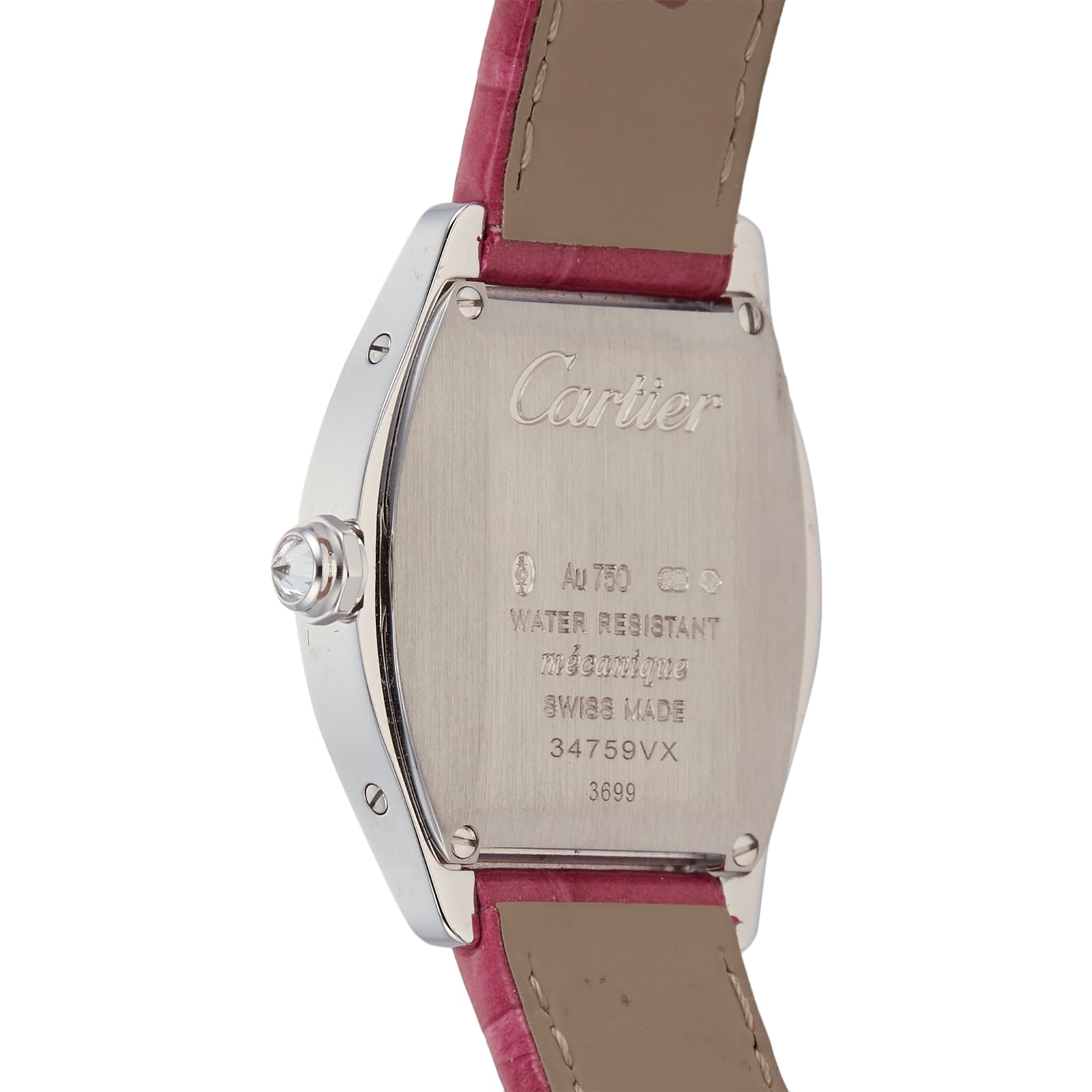Cartier Tortue White Gold Manual Winding Watch - 24mm Silver Dial - Image 4