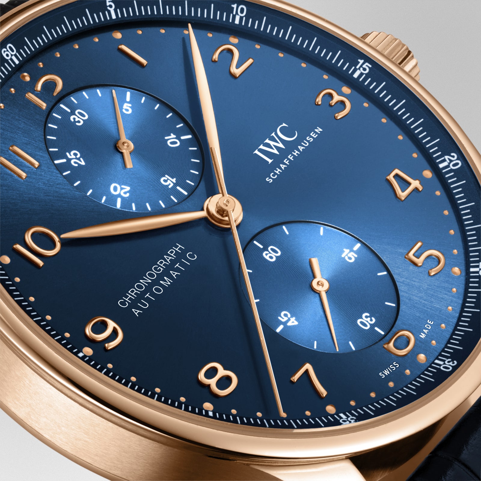 IWC Portugieser IW371614 Automatic Chronograph - 41mm 18ct Rose Gold Blue Dial - Image 4