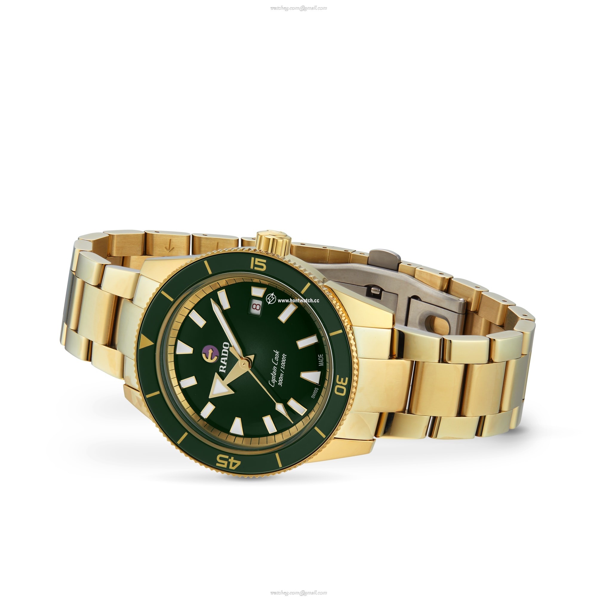 Rado Captain Cook R32136323 Automatic Green Dial - 42mm Stainless Steel & Gold PVD - Image 2